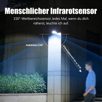 Daisred LED Solarleuchte Solarlampen Außenlampe Wandlampe für Außen mit Bewegungsmelder, LED fest integriert, Tageslichtweiß