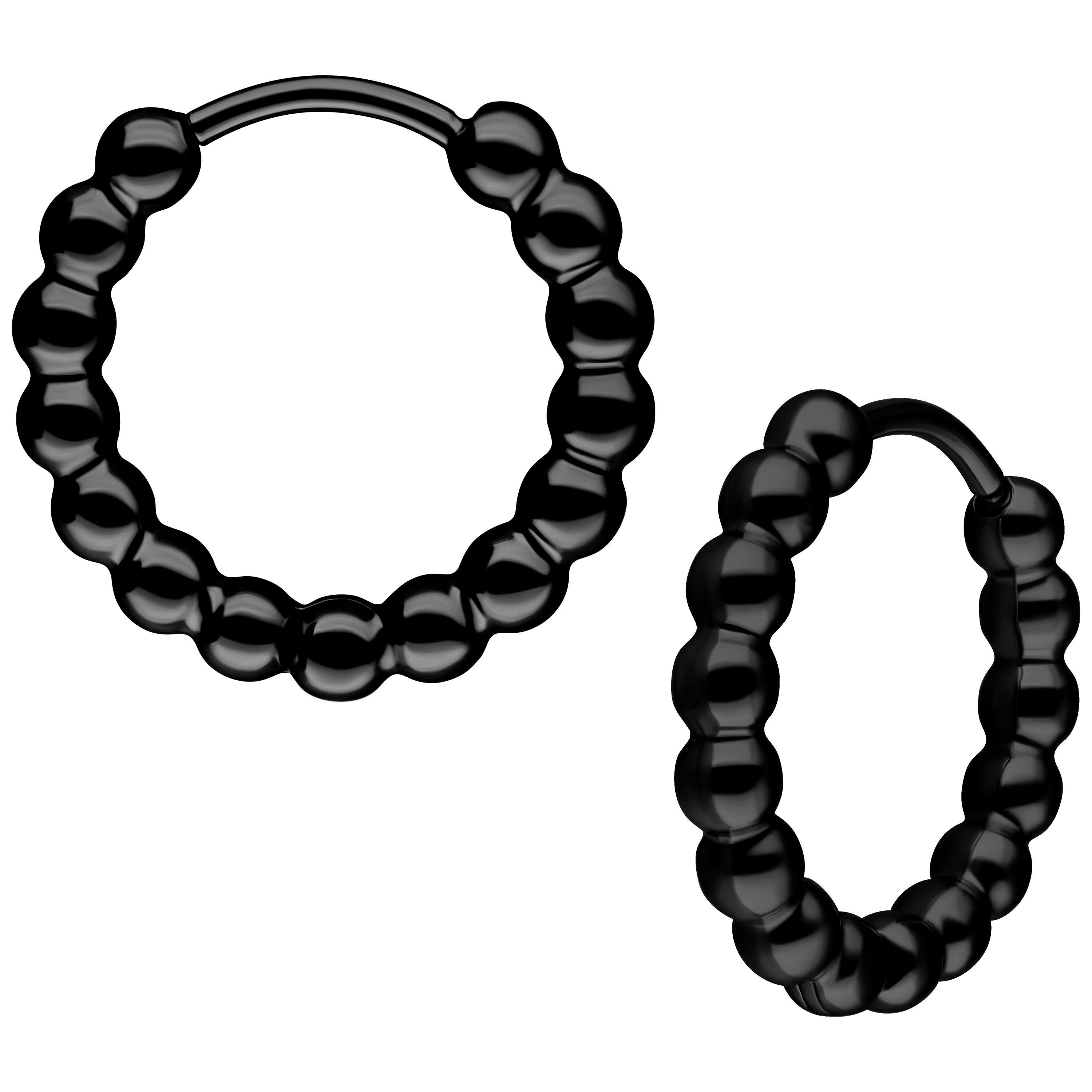 Paar Ohrhänger Little Basic Bubble Hoops Pairs - Schwarz, 12,0 mm