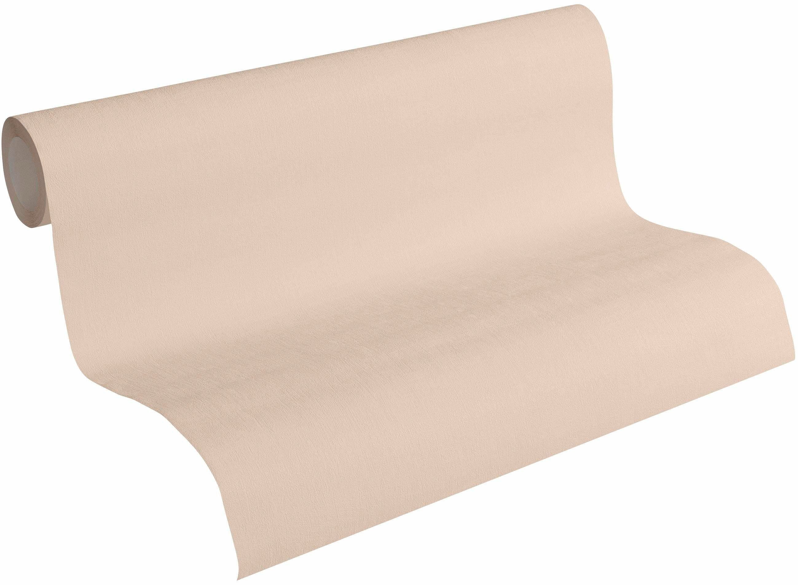 einfarbig, Vliestapete hellbeige glatt, Einfarbig A.S. Création St), (1 uni, Tapete unifarben, glatt gemustert, neutral, Pop living walls Colors,