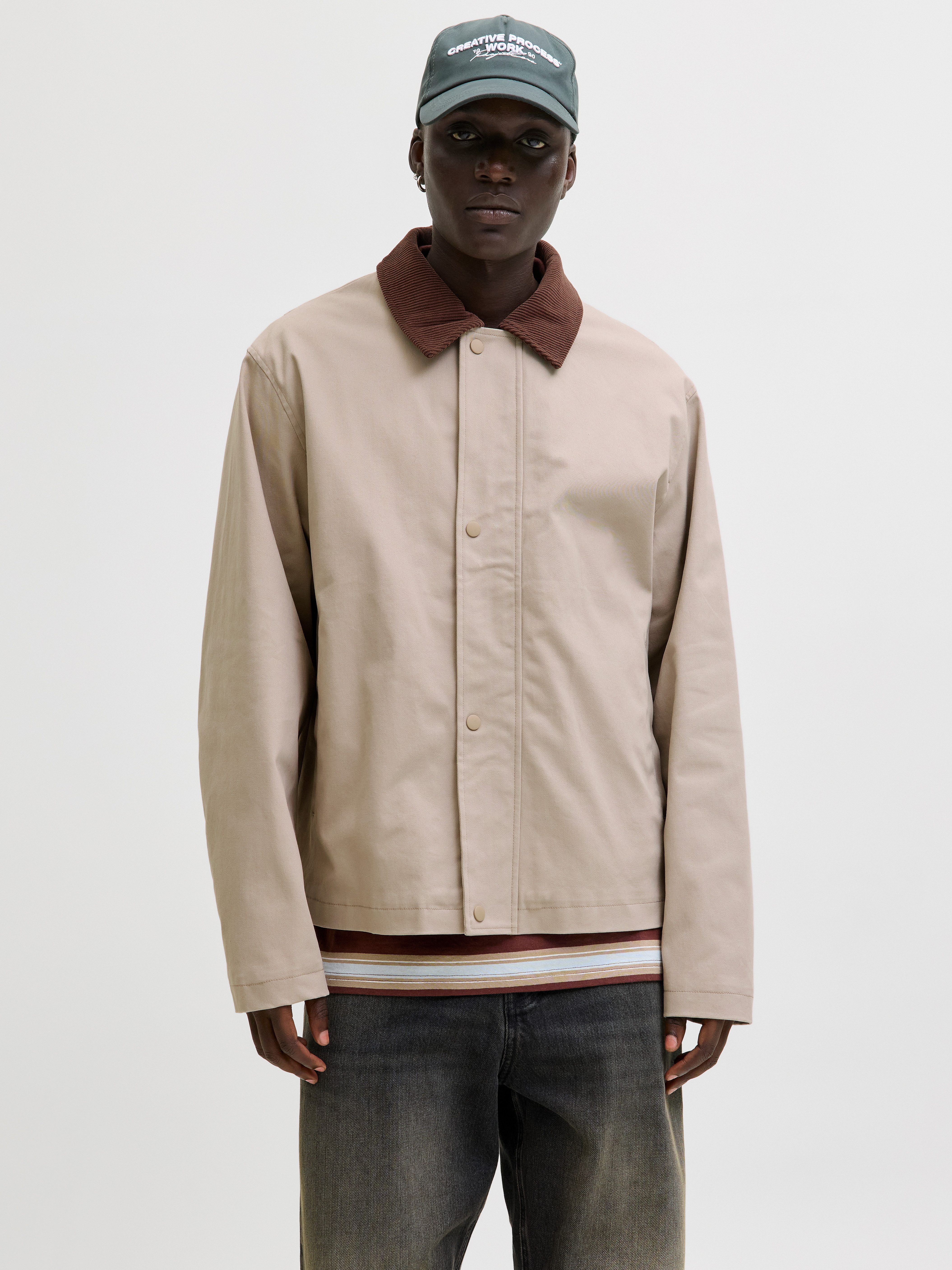 Jack & Jones Kurzjacke JJEGRAHAM WORKER JACKET SN mit Fly-Away-Kragen günstig online kaufen