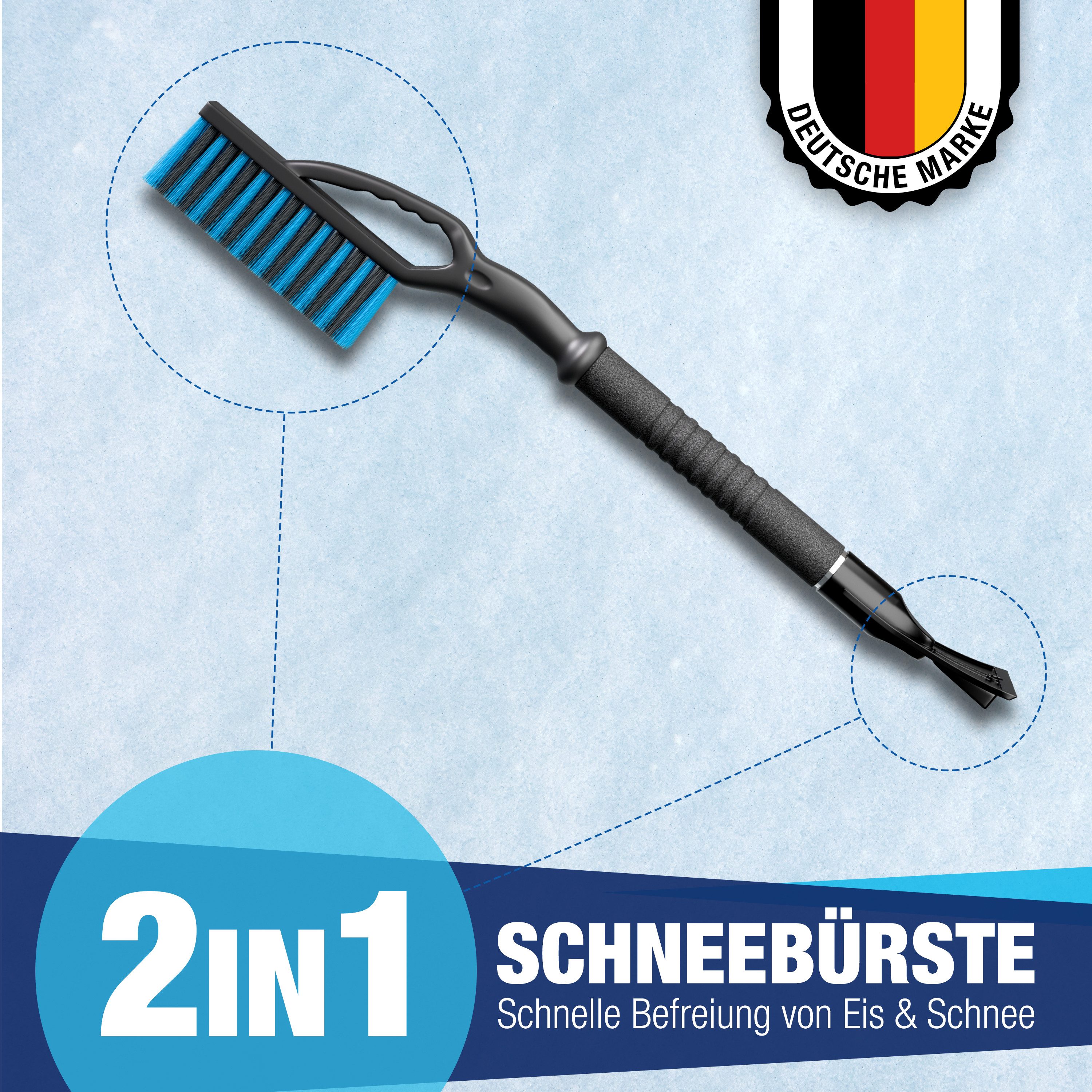 NTG Nutzfahrzeug Technik GmbH Ice Scraper Snow Brush - XXL Ice Scraper 65 cm long Multifunctional Winter Helper: Perfect for Vehicle Care
