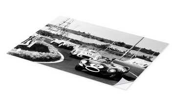 Posterlounge Wandfolie Motorsport Images, Hawthorn vor Fangio und Pollet beim 24-Stunden-Rennen von Le Mans 1955, Vintage Fotografie