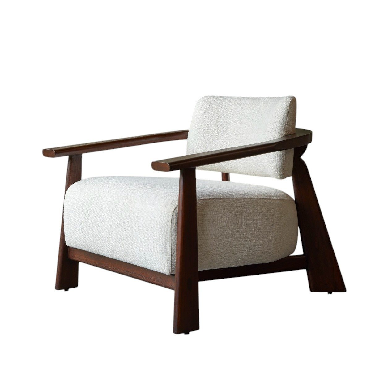Tikamoon Sofa Sessel Matéo aus Mindiholz mit Stoffbezug, 1-Sitzer