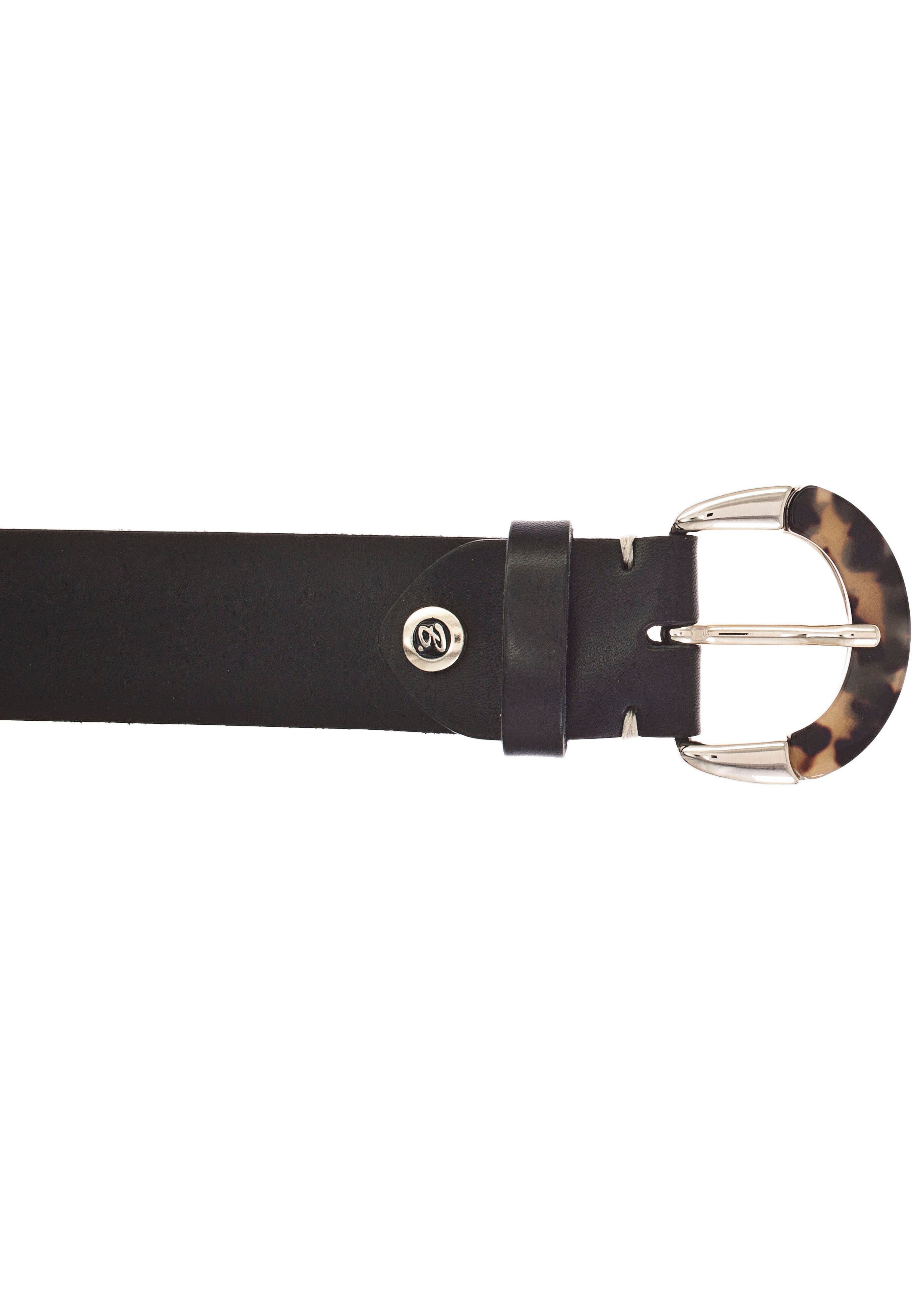 b.belt Ledergürtel Schließe mit Animal-Design schwarz