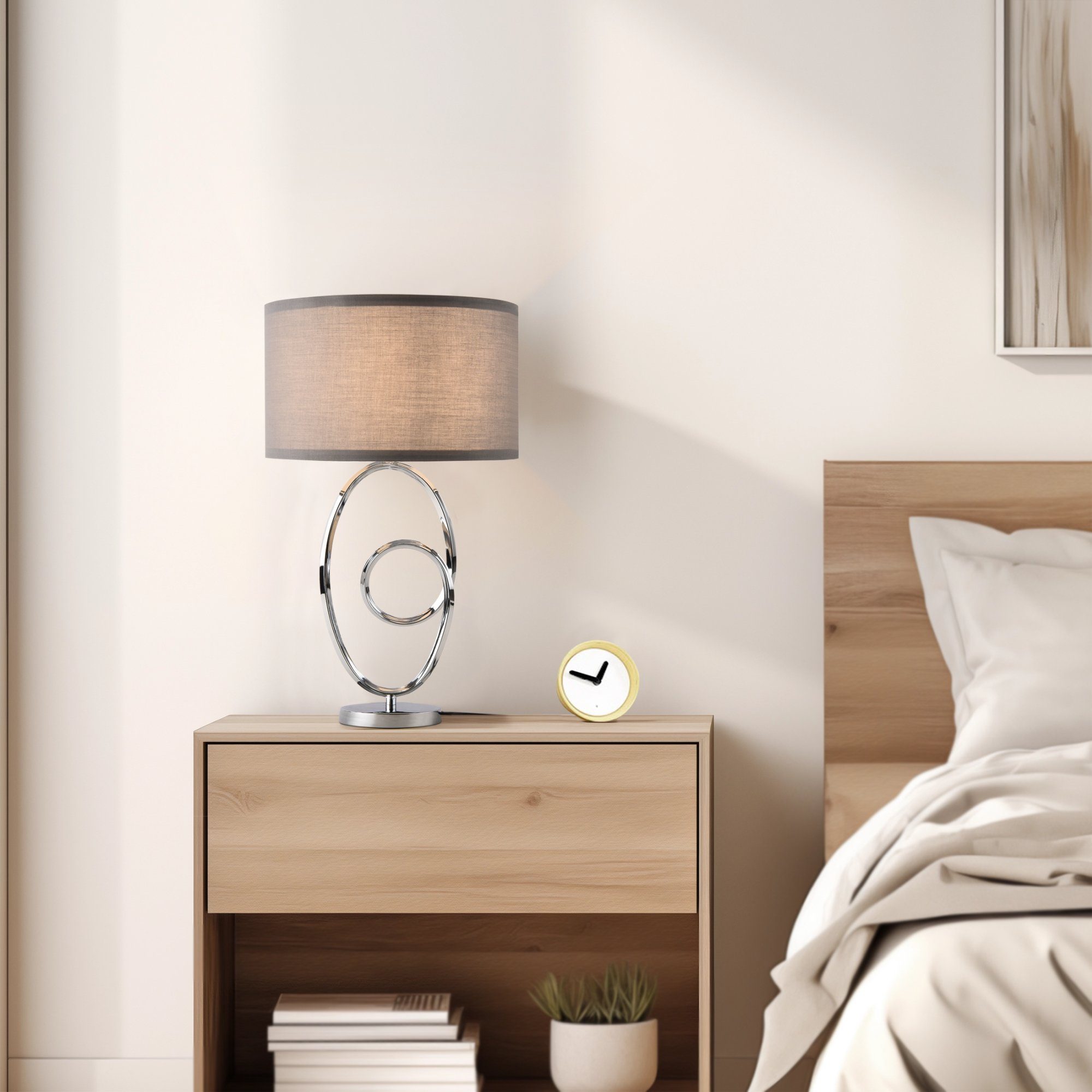 lux.pro Tischleuchte, ohne Leuchtmittel, »Torquay« 1 x E14 Metall Textil 49 günstig online kaufen