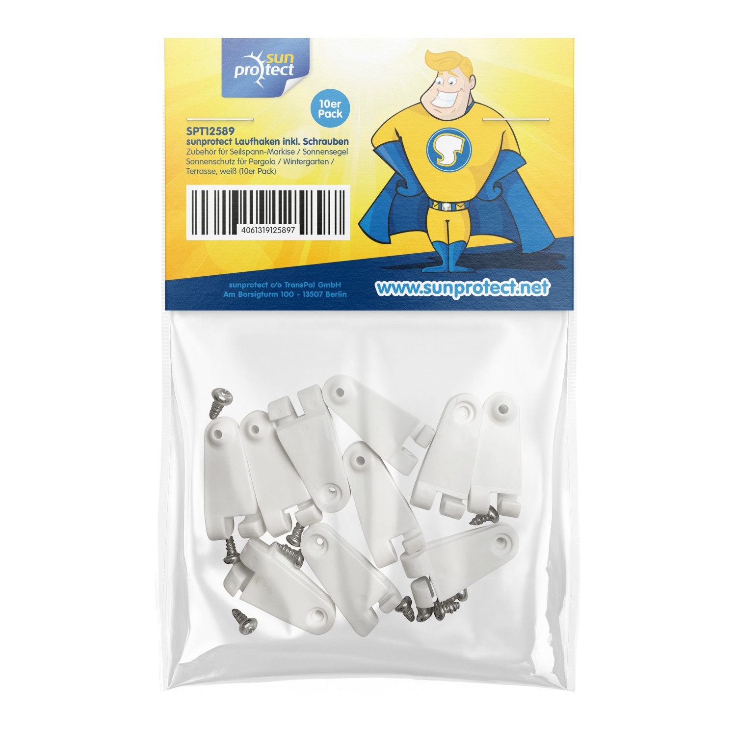 sunprotect Seilspannsonnensegel Laufhaken inkl. Schrauben, Zubehör für Seil günstig online kaufen