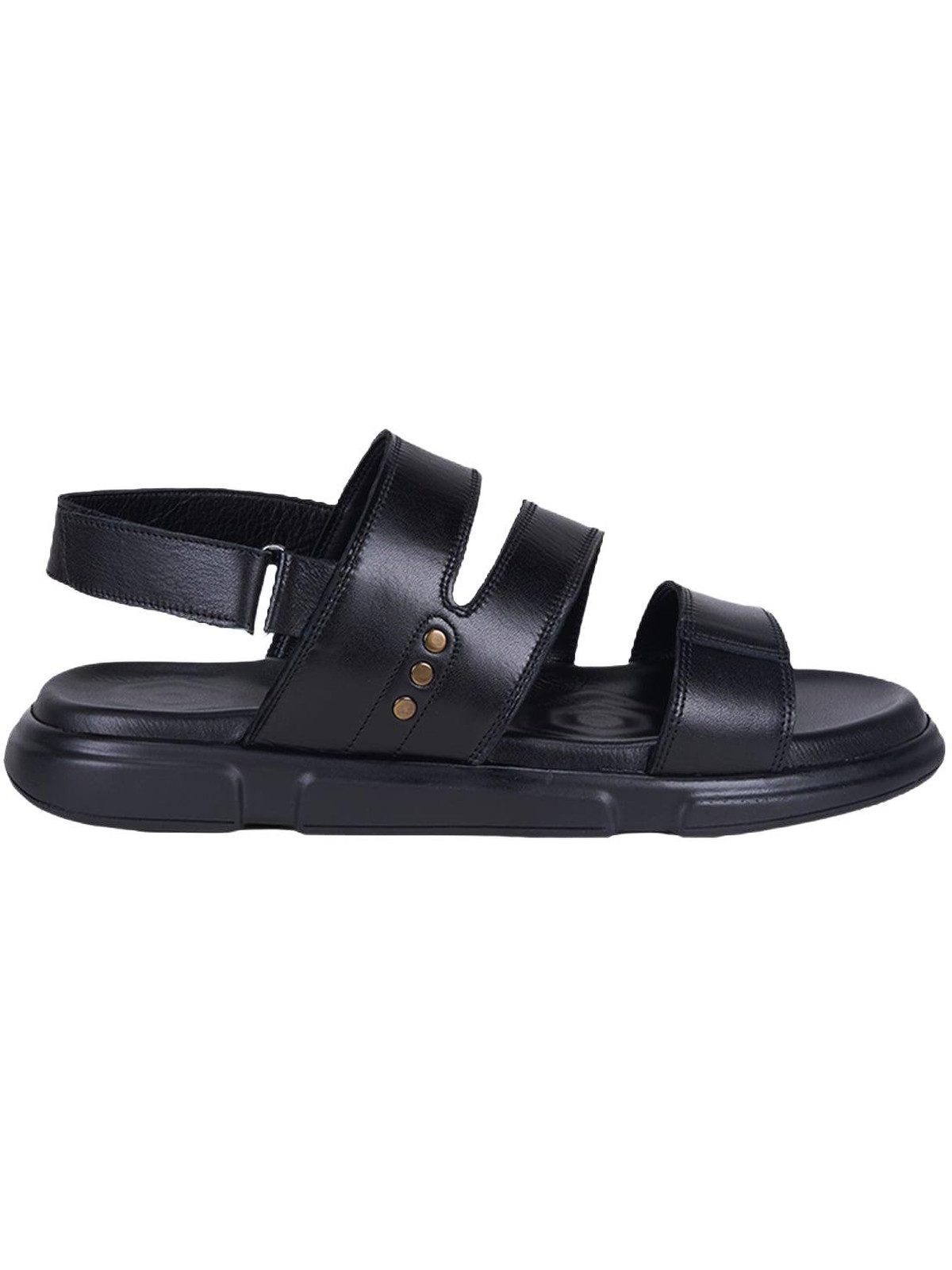 Desa DESA Herren-Ledersandalen mit Nietenbesatz Badezehentrenner