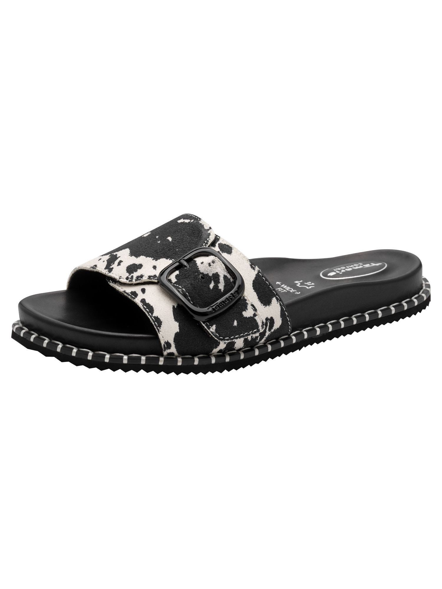 Tamaris WIDE FIT MultiAdjustable, comfortFit aus Leder Pantolette MultiAdjustable
