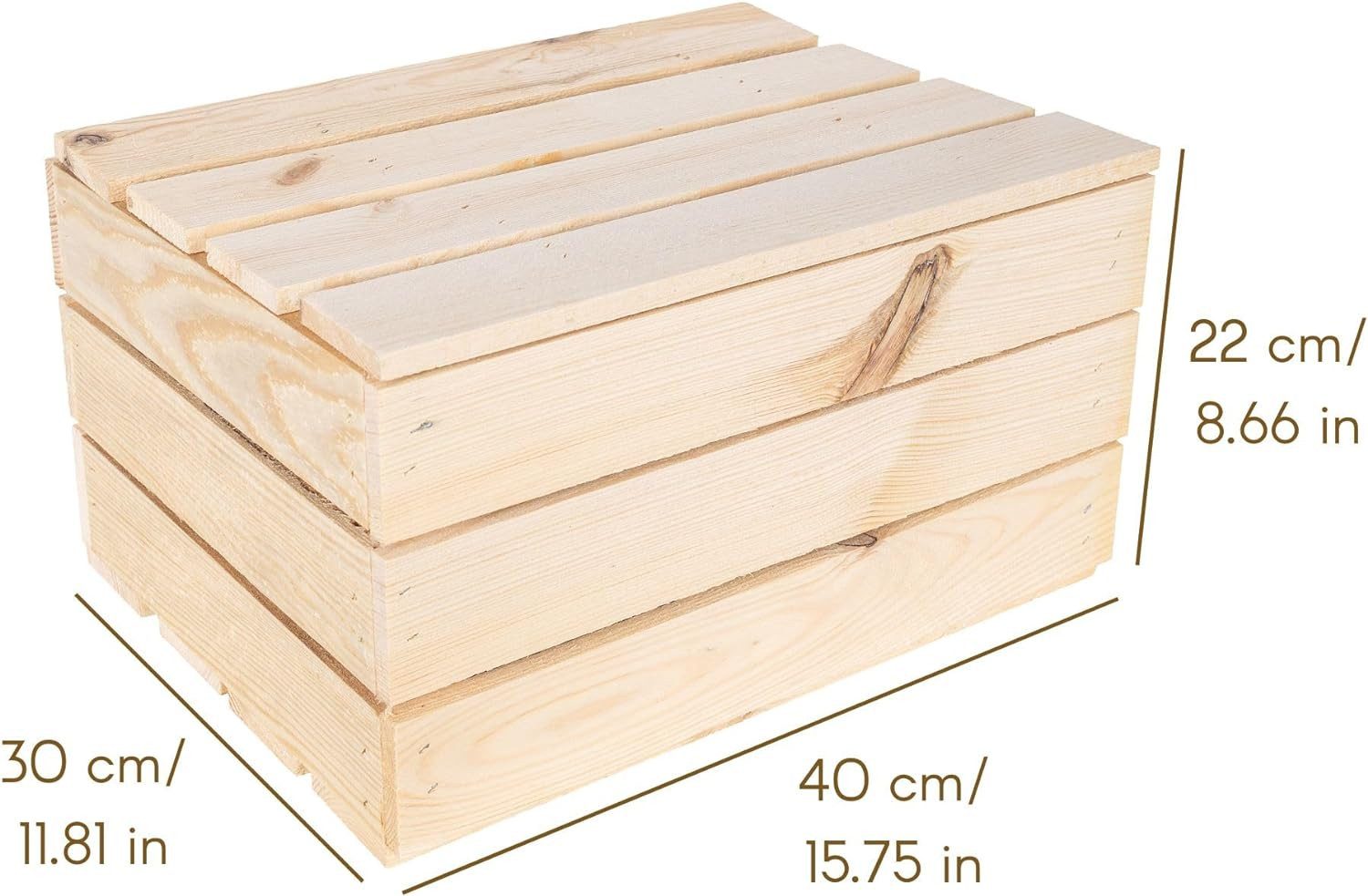 Creative Deco Aufbewahrungsbox Holztruhe Holzkiste mit Deckel Spielzeugkiste Holzbox, mit Scharnieren