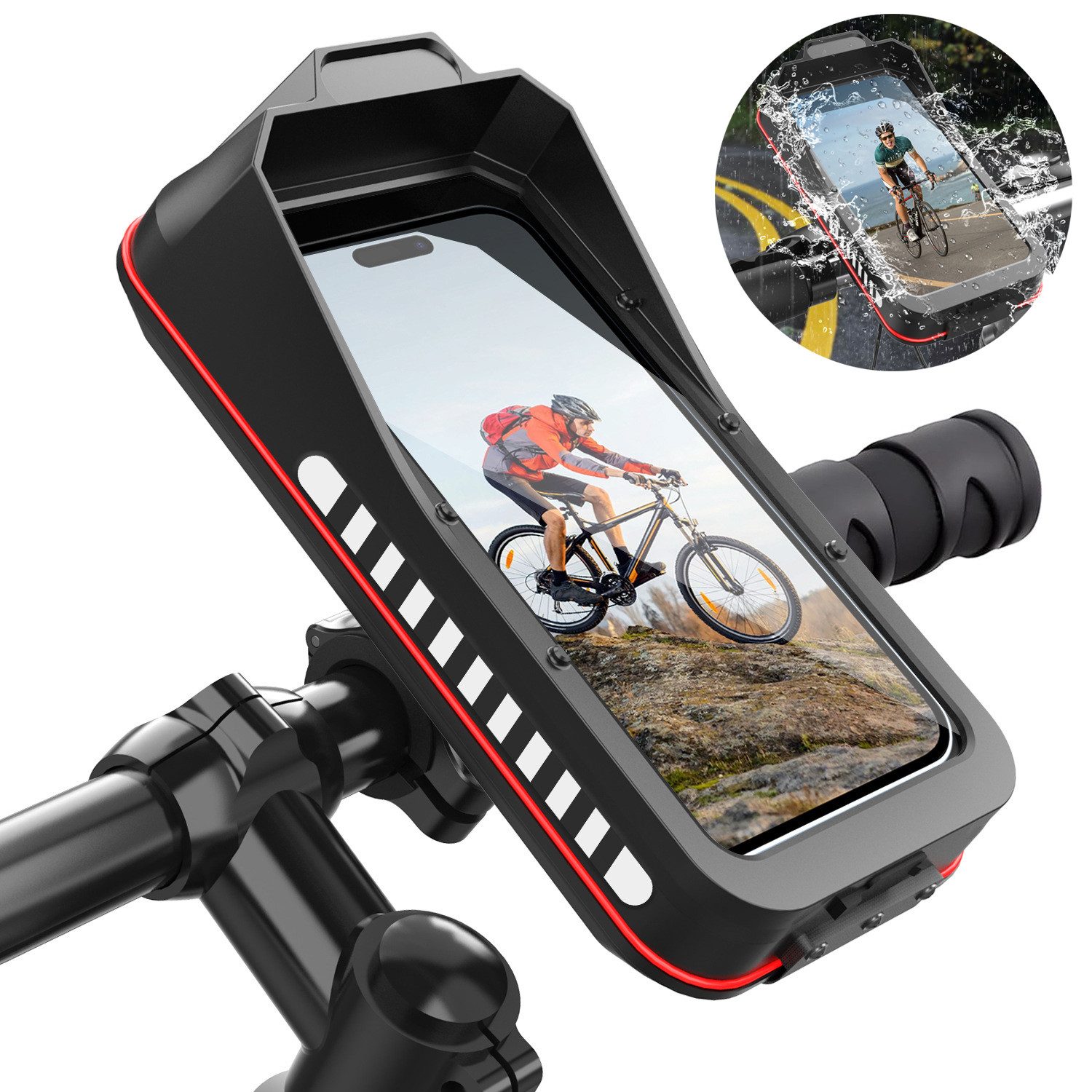 Handy-Halterung Wasserdichte Handyhalterung für Fahrrad und Motorrad, Fahrradhalterung