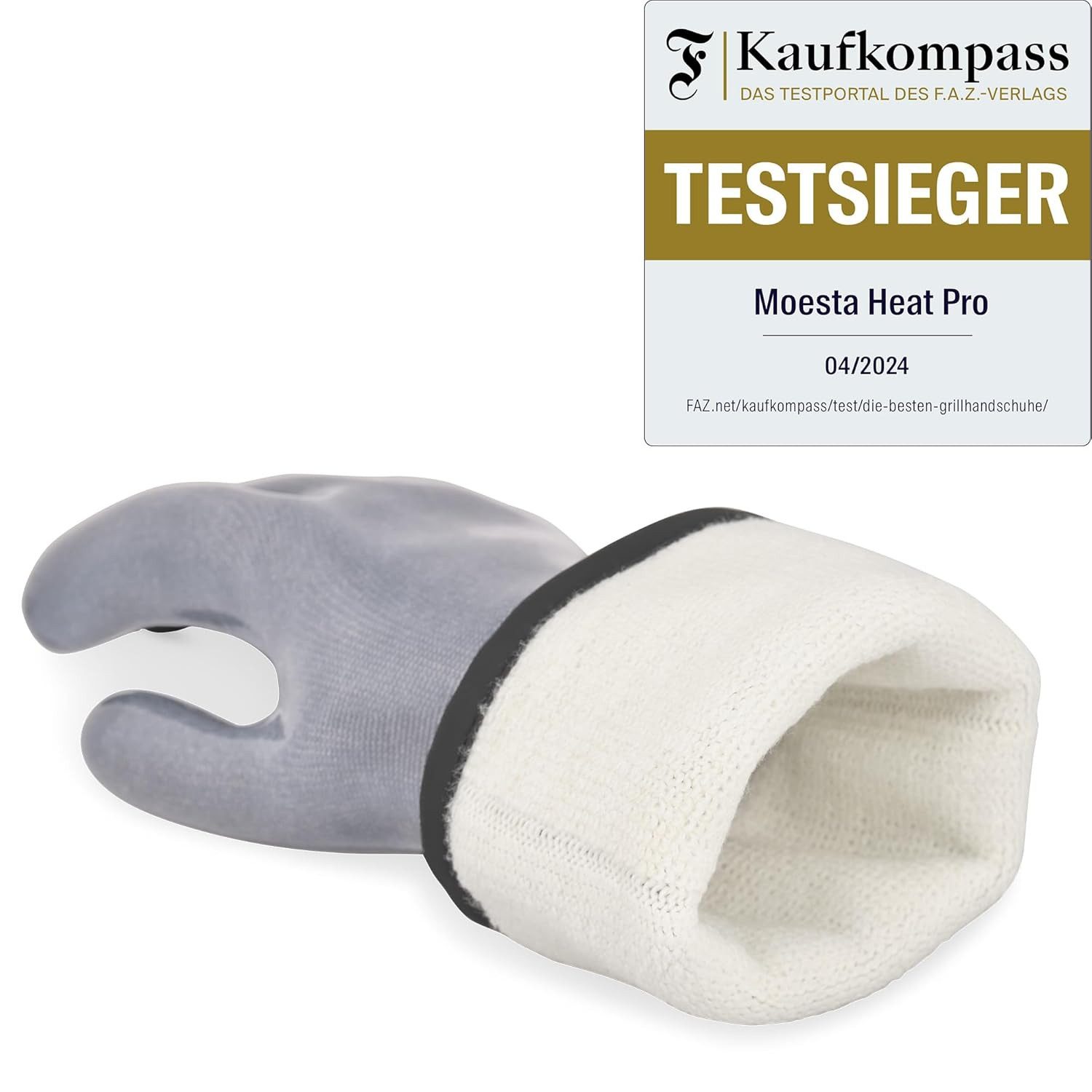 Moesta BBQ Grillhandschuhe HeatPro Hitzehandschuhe - Grillhandschuh Silikon - Grill + Haushalt, hitzebeständig, Maschinenwäsche, hygienisch, Softies Innenfutter