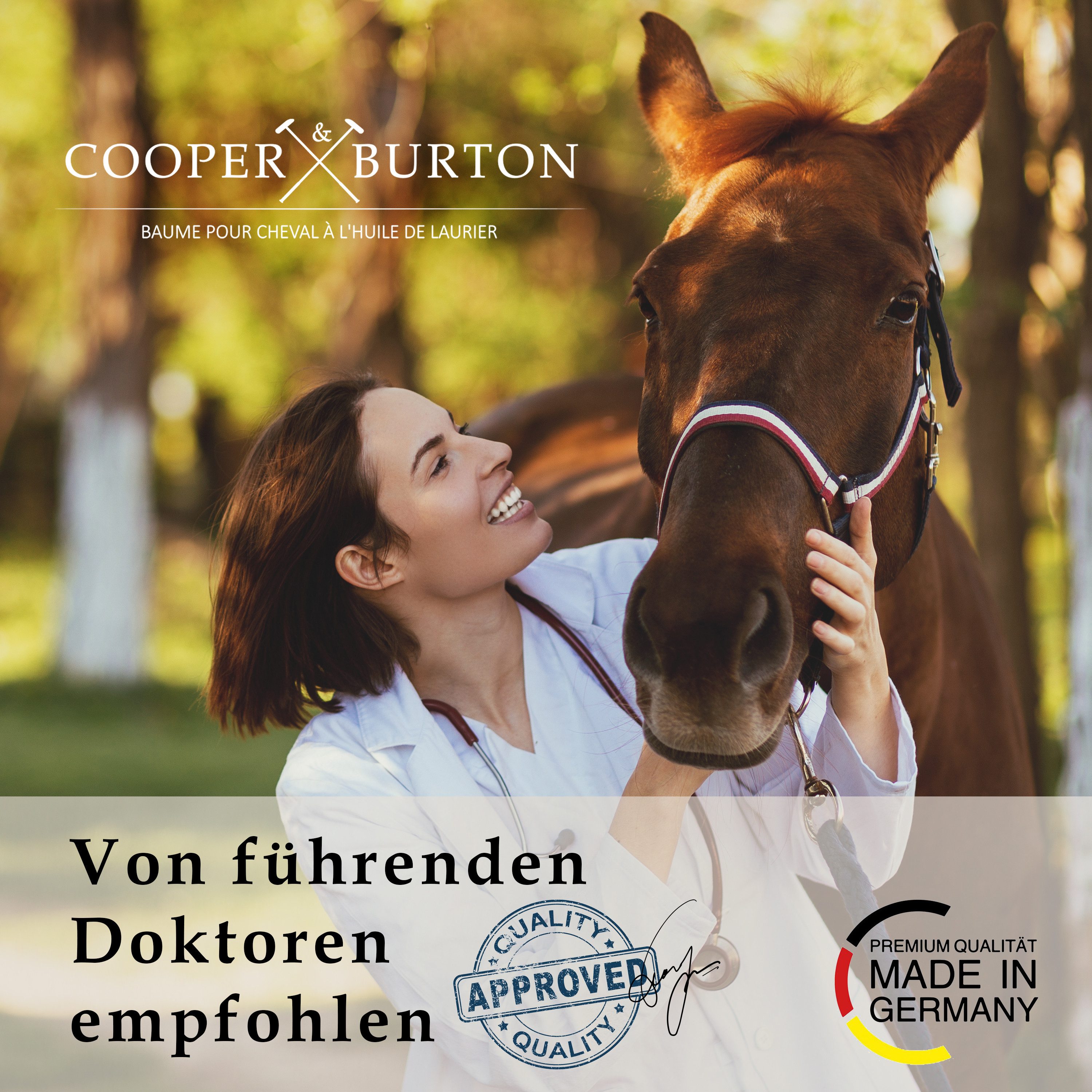Cooper&Burton Pferdebürste Hufbalsam für Pferde, Hufpflege mit nat. Ölen für gesunde Hufe 500ml, (1-tlg)