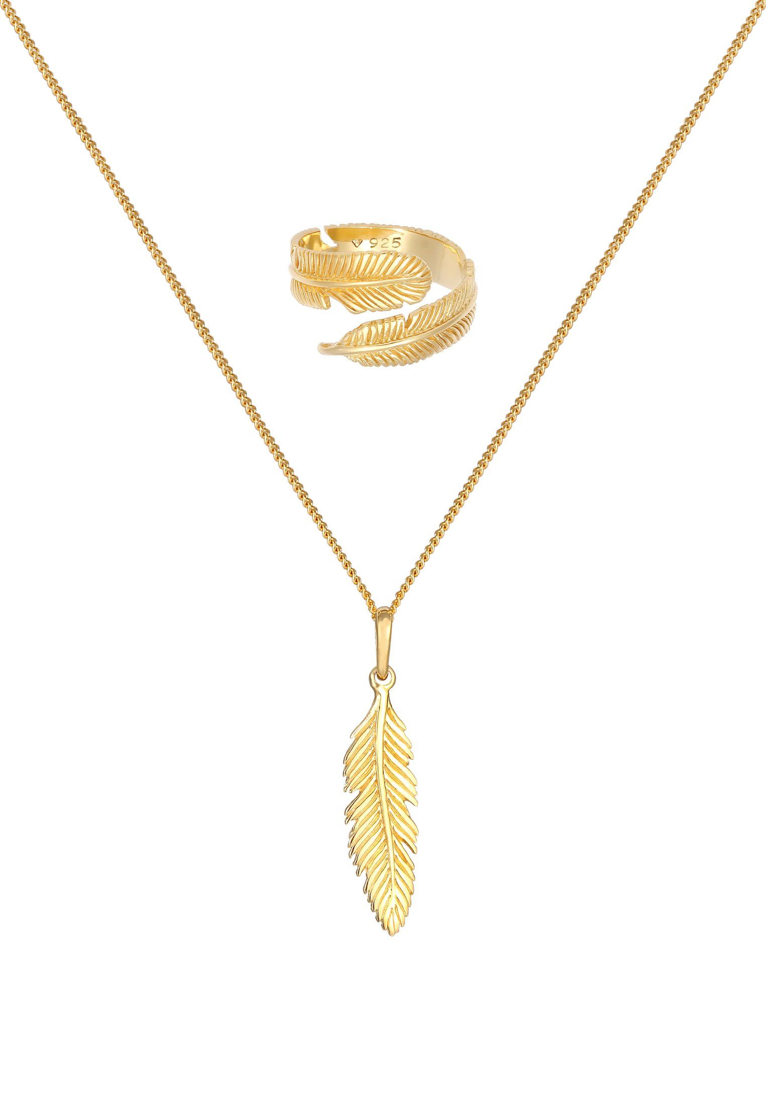 Elli Schmuckset Feder Boho Festival 925 günstig online kaufen