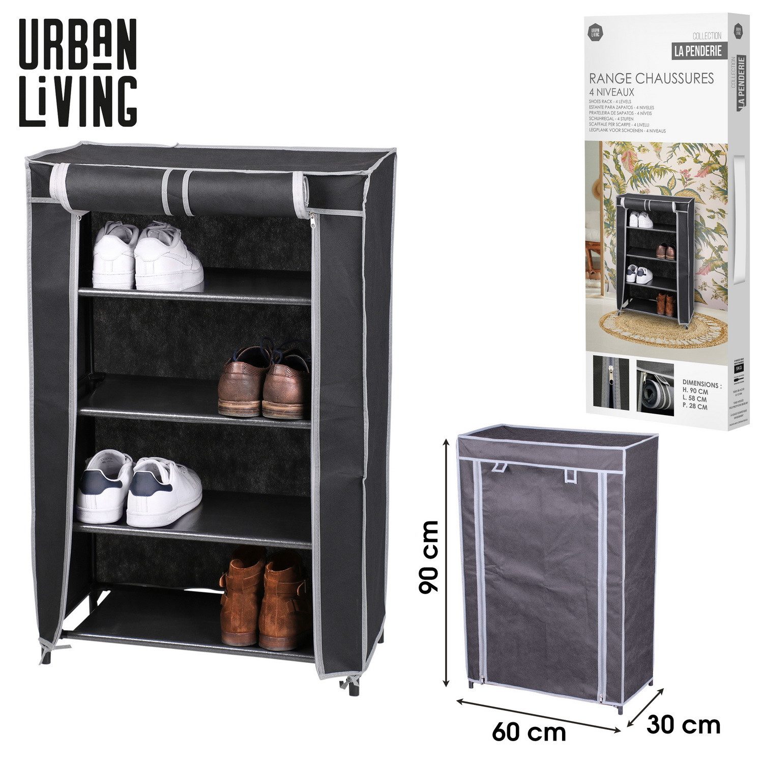 Urban Living Schuhregal Schuh-Regal mit Hülle und 2 Reißverschlüssen Schuhs günstig online kaufen