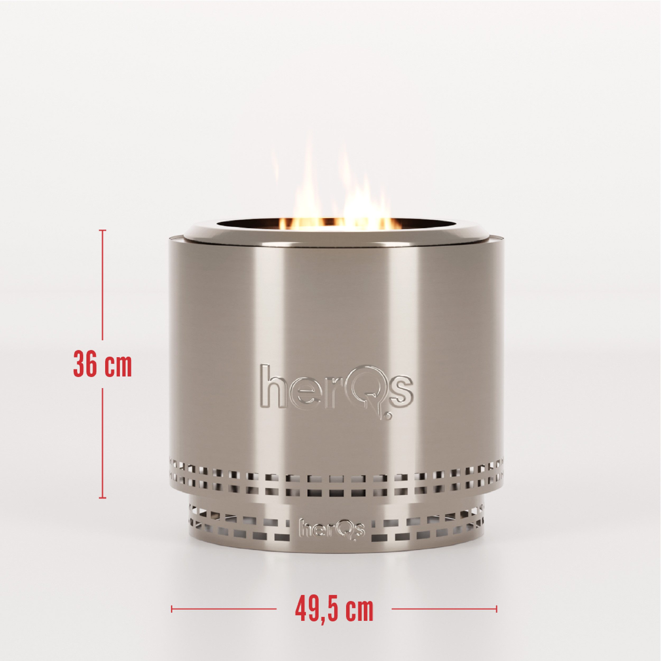 HerQs Feuerschale Blaze Rauchfreier Feuerkorb, 90% weniger Rauch, für 6-8 Personen