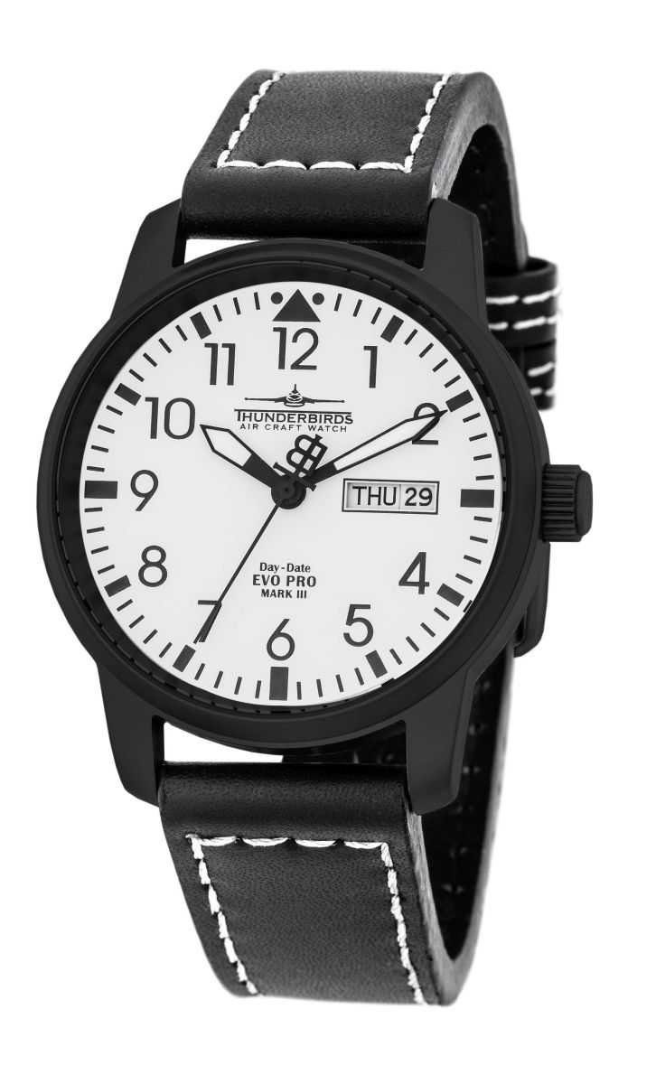 Thunderbirds Quarzuhr EvoPro Fliegeruhr TB1068-02 Lederband 40 mm