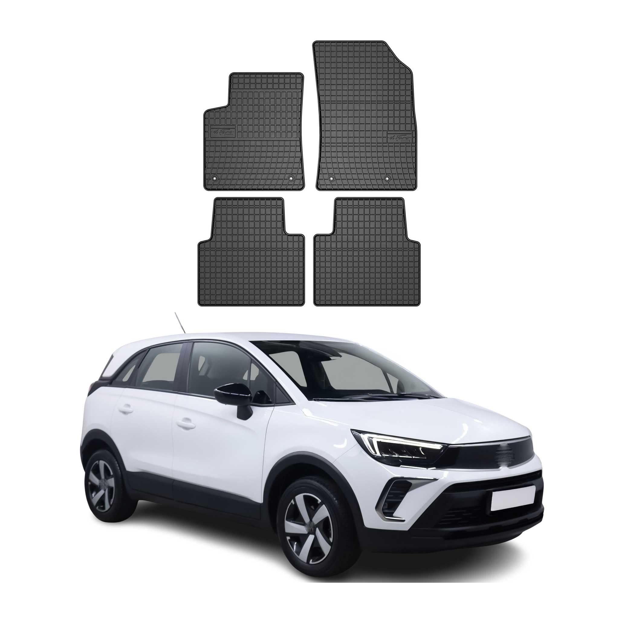 OMAC Auto-Fußmatten für Opel Crossland 2017-2025 Gummimatten Schwarz 4 tlg (4 St), für Opel Crossland 2017-2025 Opel Crossland 2017-2025, Antirutsch,Wasserfest,Einfache Installation