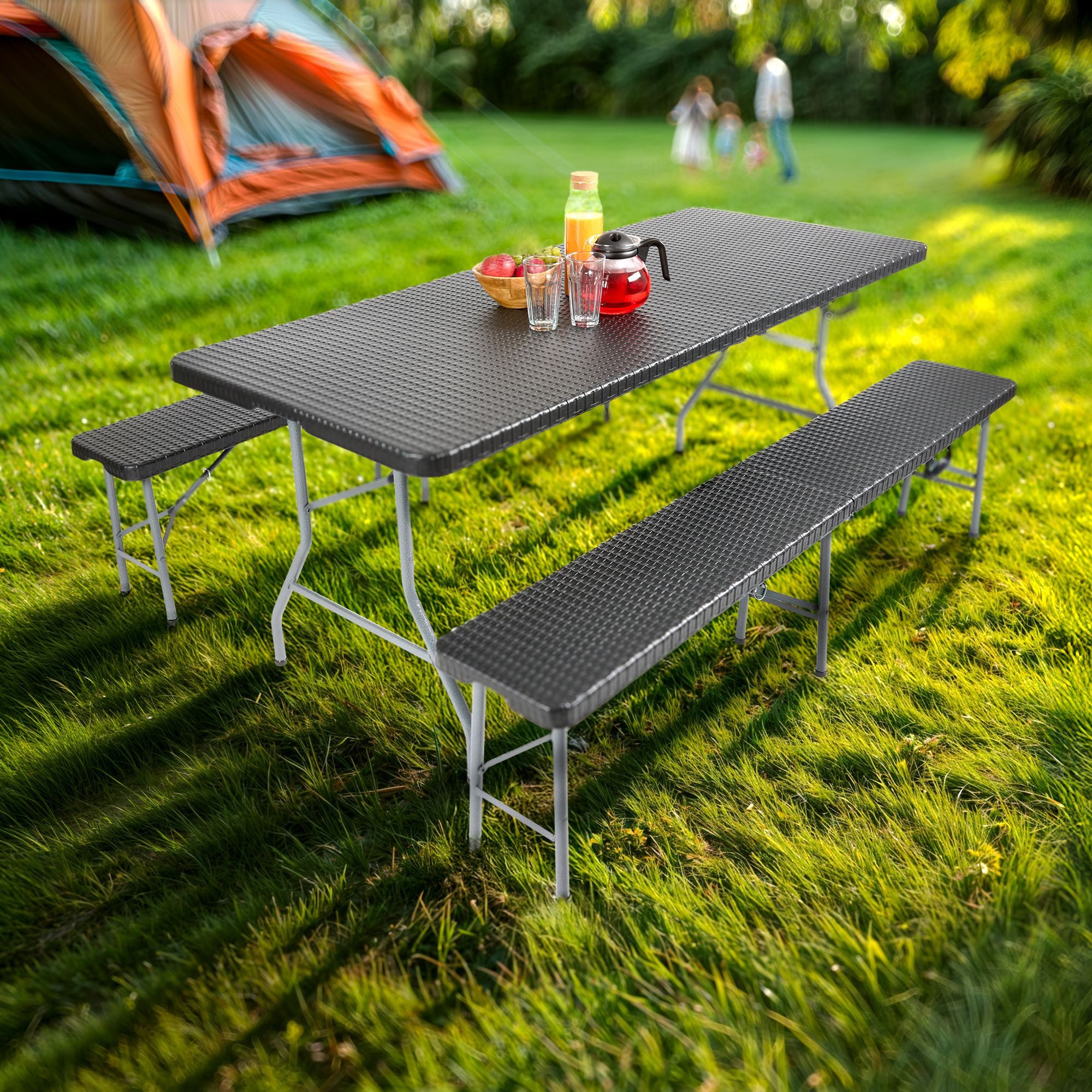 Arebos Bierzeltgarnitur Festzeltgarnitur, Biertisch Set, klappbar Campingti günstig online kaufen