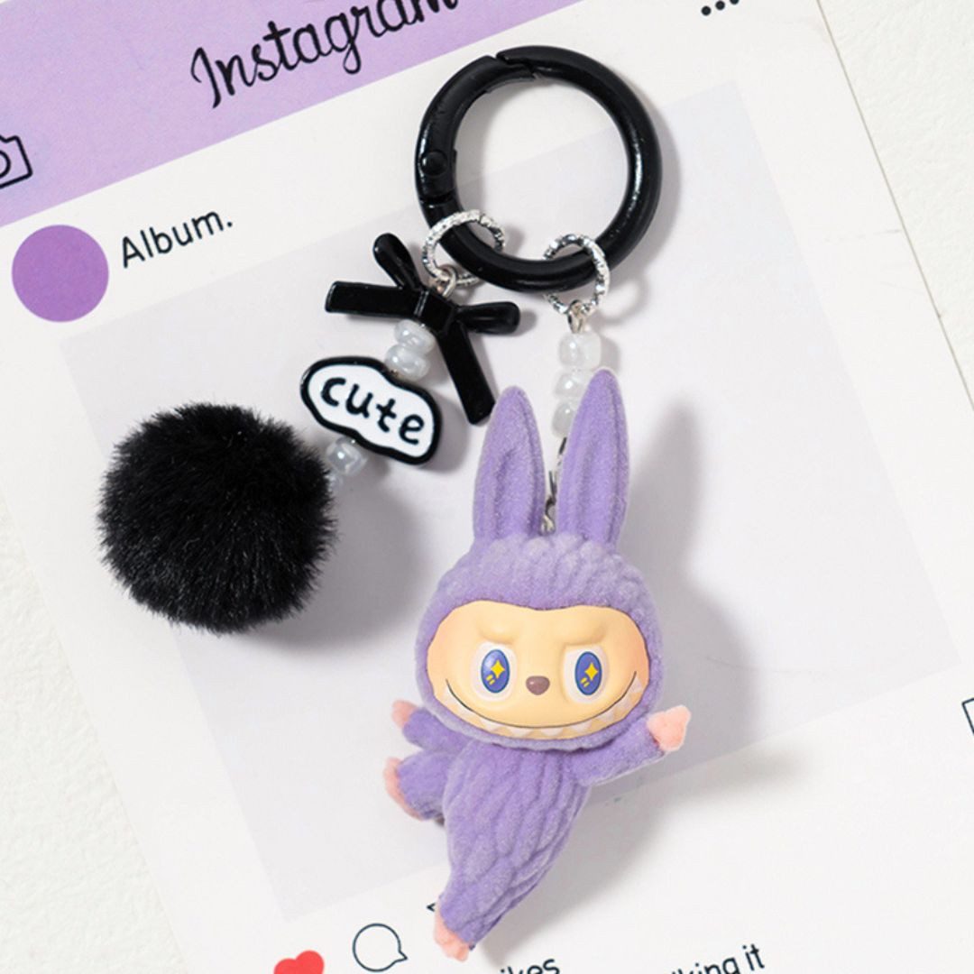 suebidou Schlüsselanhänger Labubu inspirierter niedlicher Anhänger für Taschen, Schlüssel, nachhaltig, kreativ