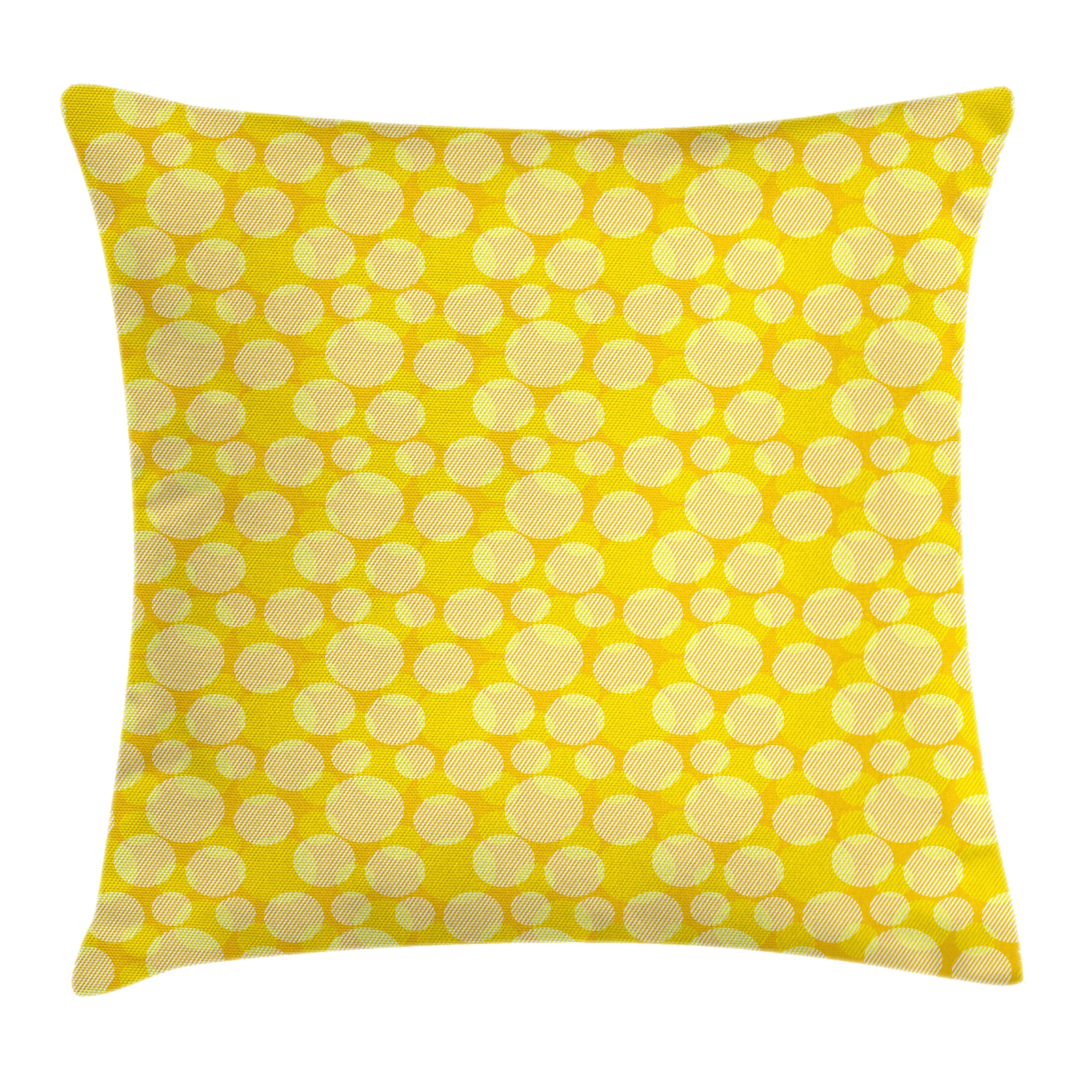 Kissenbezüge Waschbar mit Reißverschluss Kissenhülle Farbfesten Farben Gestreifte Klaren Abakuhaus (1 Gelb Druck, mit Stück), und Beidseitiger geometrische Weiß