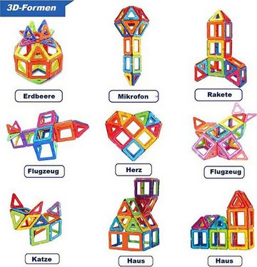 Fivejoy Magnetspielbausteine Magnetisches Bauklotzspielzeug 88 Stück Buntes Lernspielzeug, (88 St), Perfekt für die Unterhaltung zu Hause, in der Schule und im Büro.