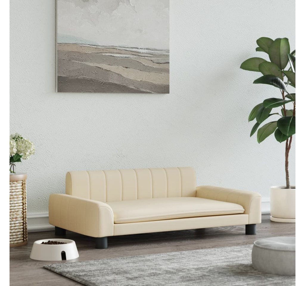 Thumbnail - vidaXL Tierbett, Hundebett Creme 90x53x30 cm Stoff