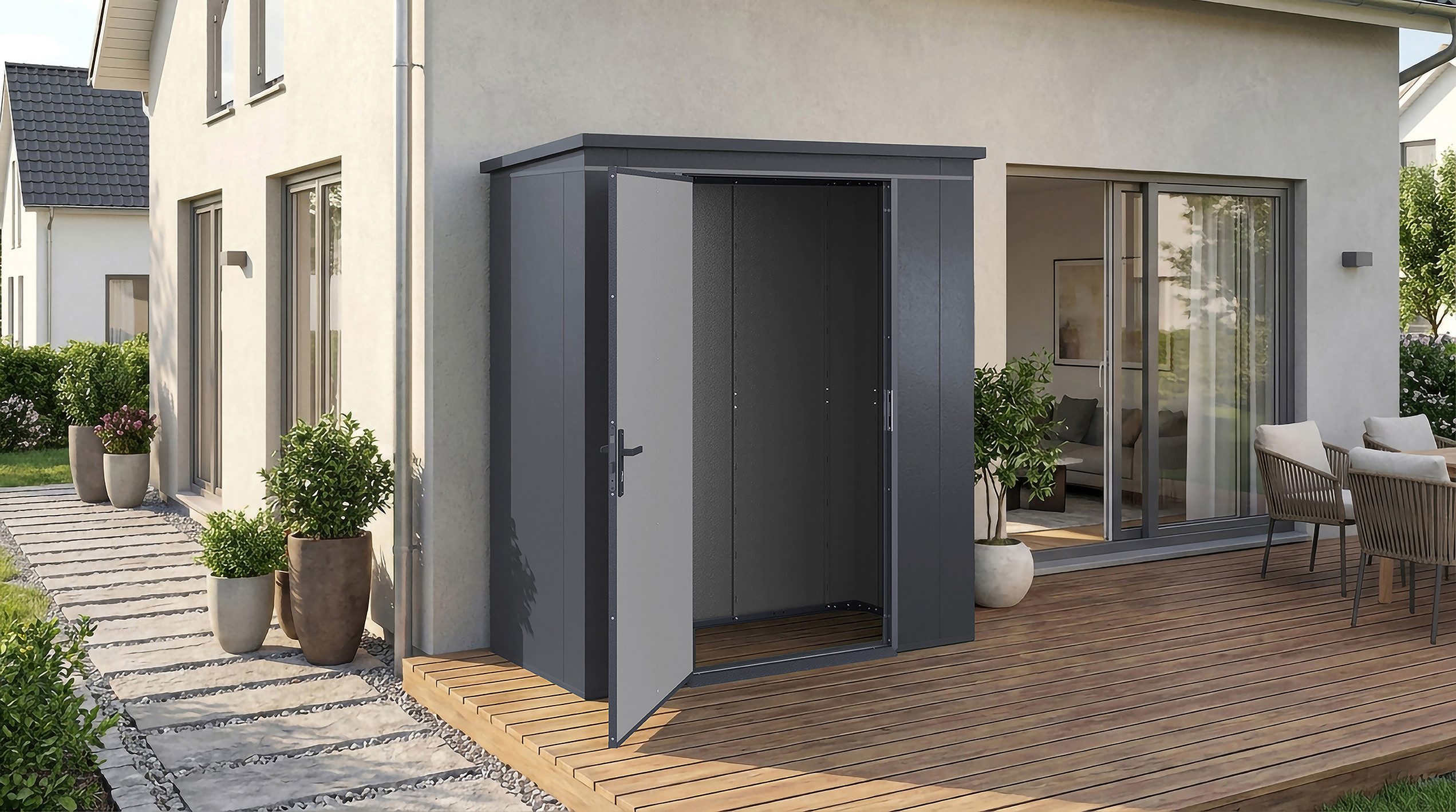 weka Gerätehaus Gary 1, BxT: 192x98 cm, Metall pulverbeschichtet, Größe 1