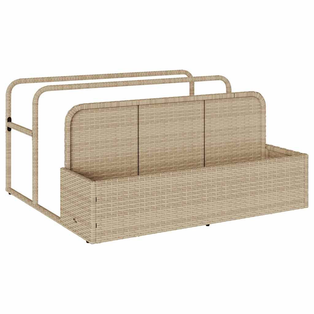 vidaXL Geldkassette Pool Aufbewahrungsbehälter Beige 110x100x57 cm Poly Rattan (1 St)