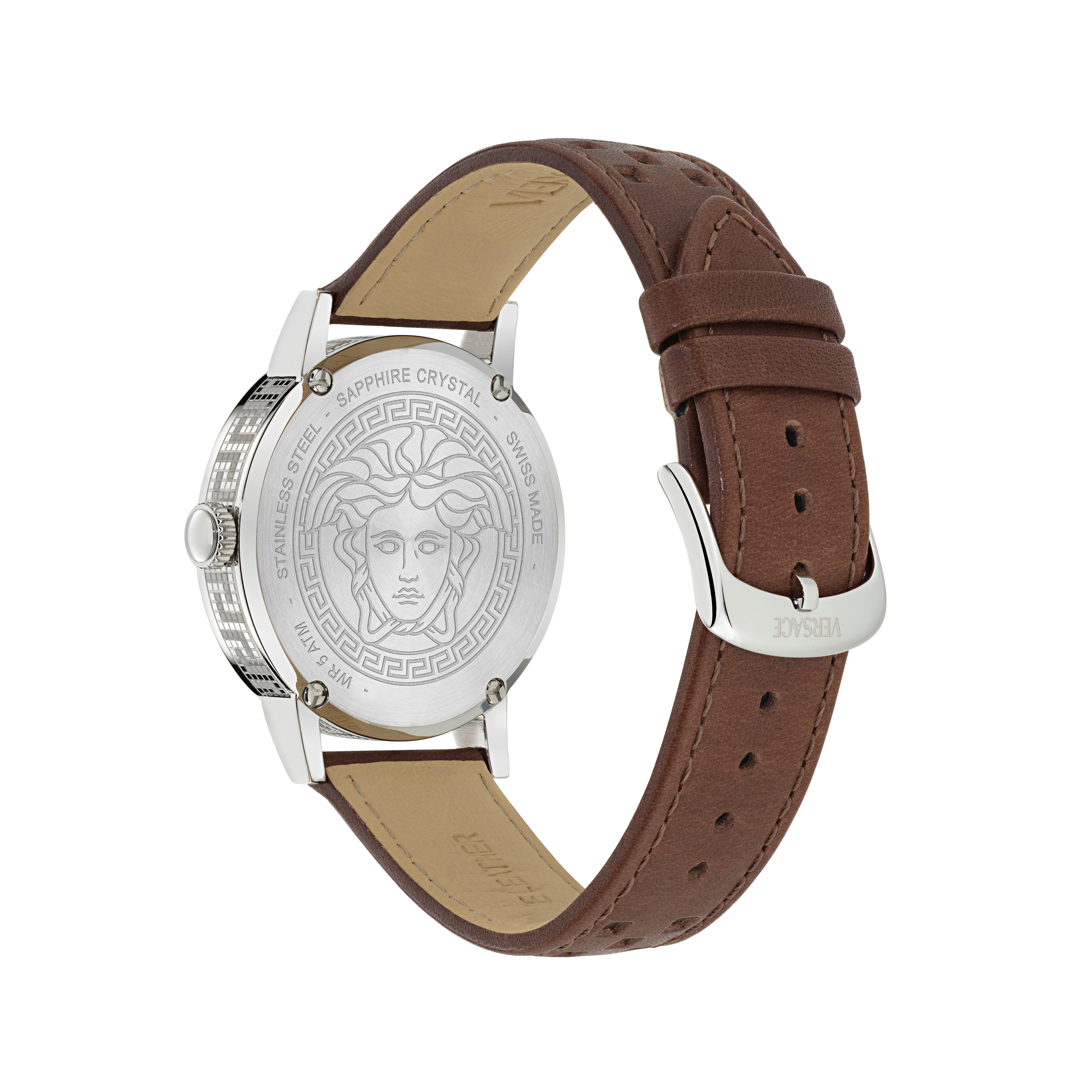 Versace Quarzuhr ALBIREO VE0T00225, Armbanduhr, Damenuhr, Herrenuhr, Swiss Made, Lederarmband, analog