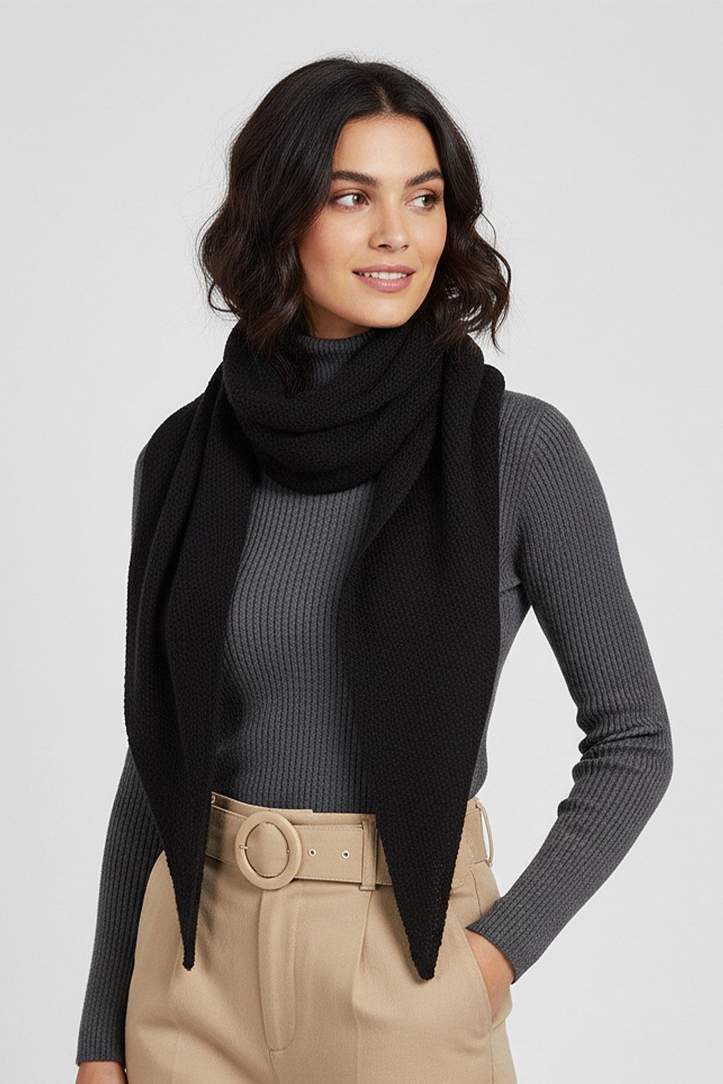 Faera Modeschal Warmer Strick für kalte Tage, (1-St), 9434 in Schwarz günstig online kaufen