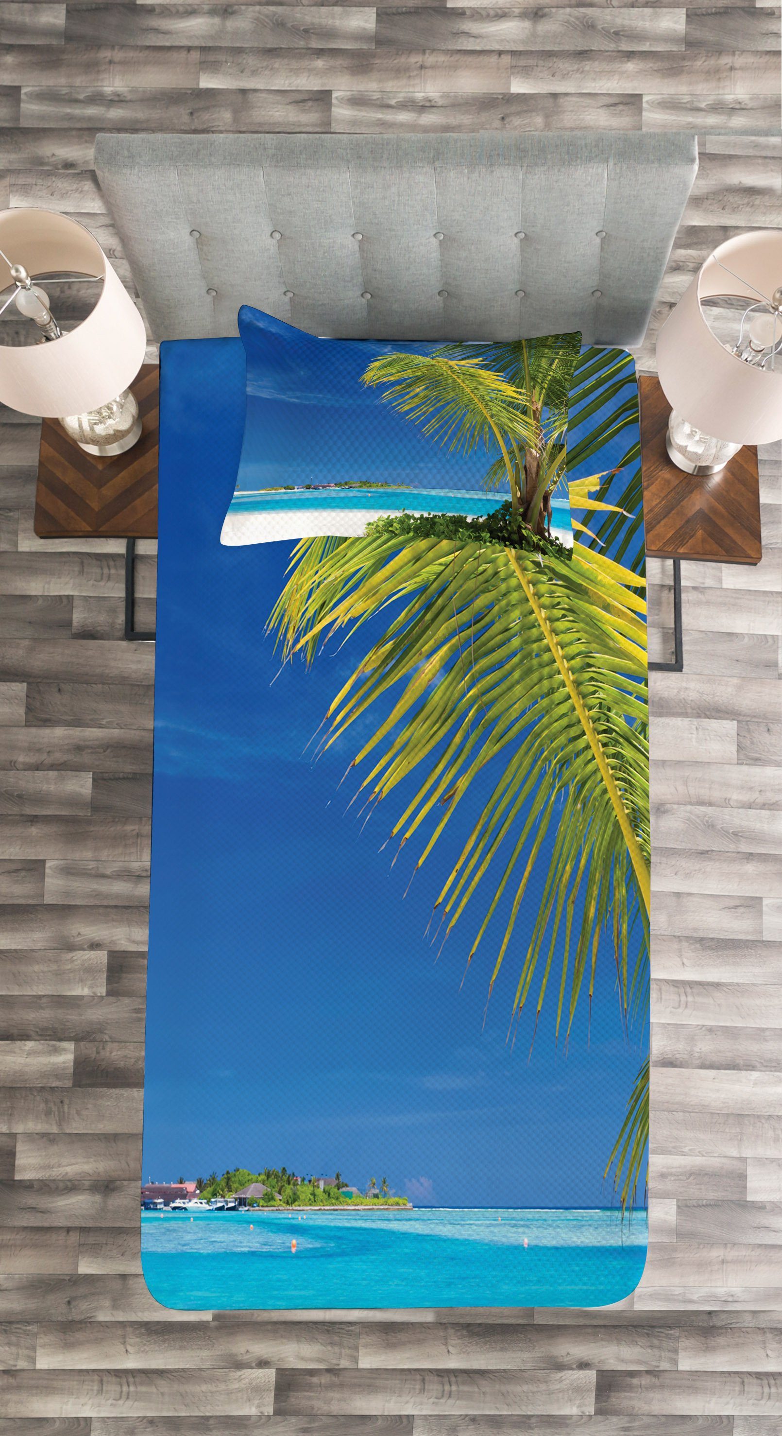 Tropic mit Set Abakuhaus, Waschbar, Ozean Kissenbezügen Tagesdecke Relaxing Karibik