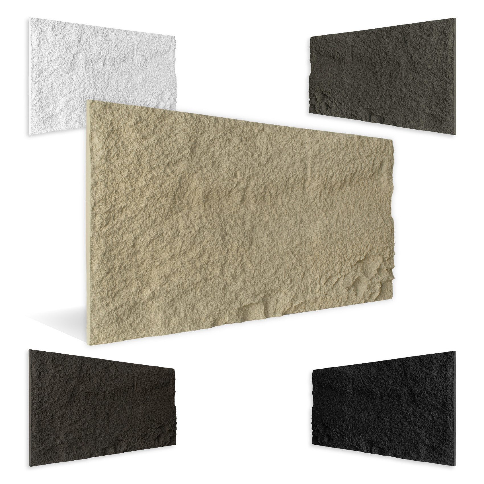Hexim Wandpaneel, (Steinoptik Felsen Platten 1 Stück 120x60cm PU Wandverkleidung 0,73 m² 3D Paneele Bruchstein Stone Dekor Wandpaneele Wanddeko Steinplatte Felswand Wohnzimmer Innenwand (A002-15 Beige)