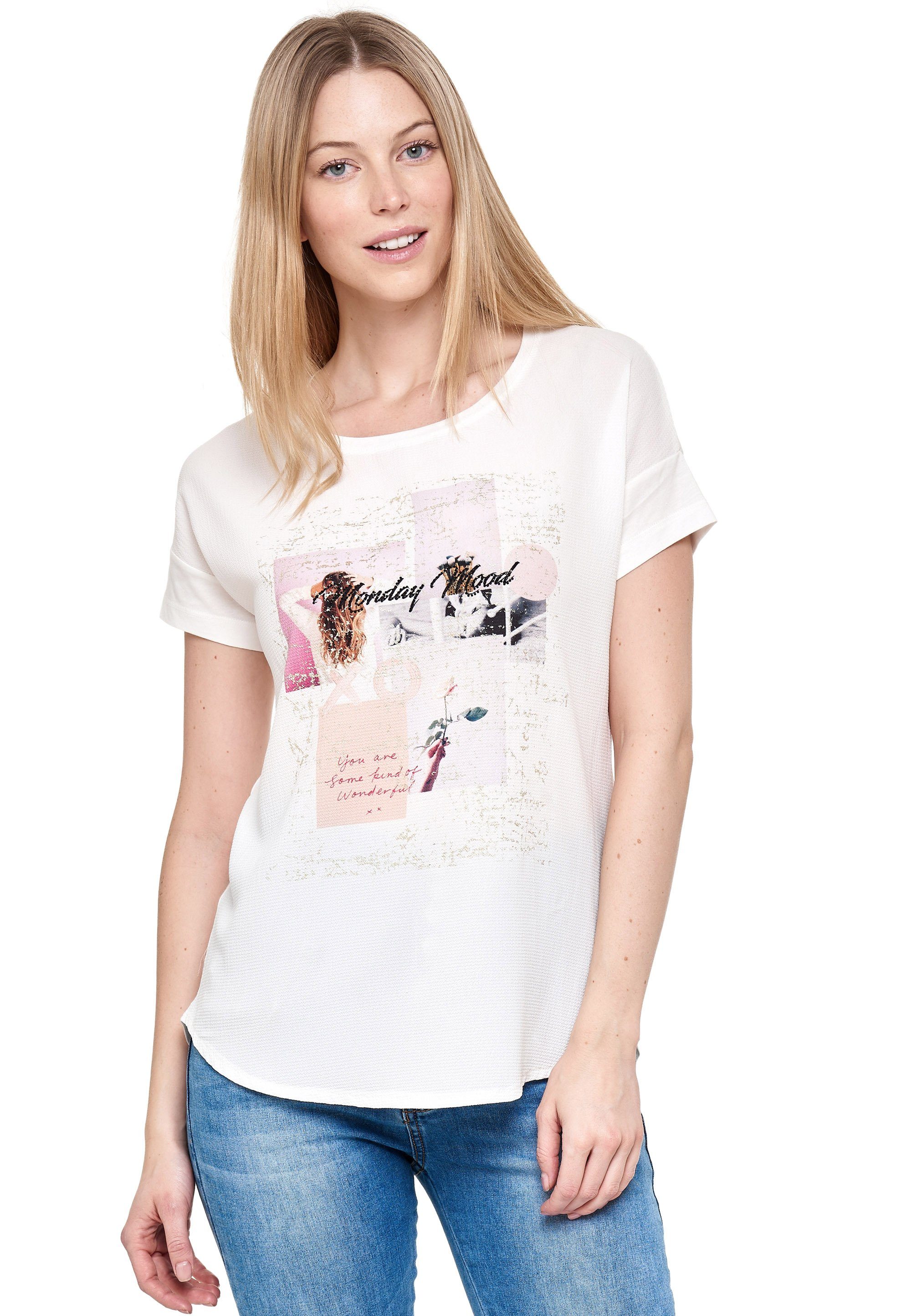 Decay mit weiß Frontprint stilbewusstem T-Shirt