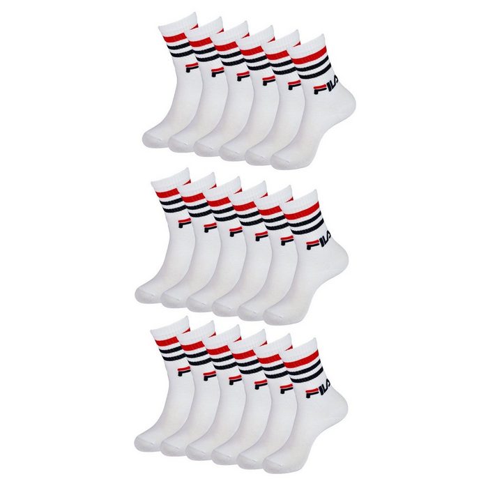 Fila Langsocken Crew Socks Calze (9-Paar) im sportlichen Retrolook mit Rippbündchen