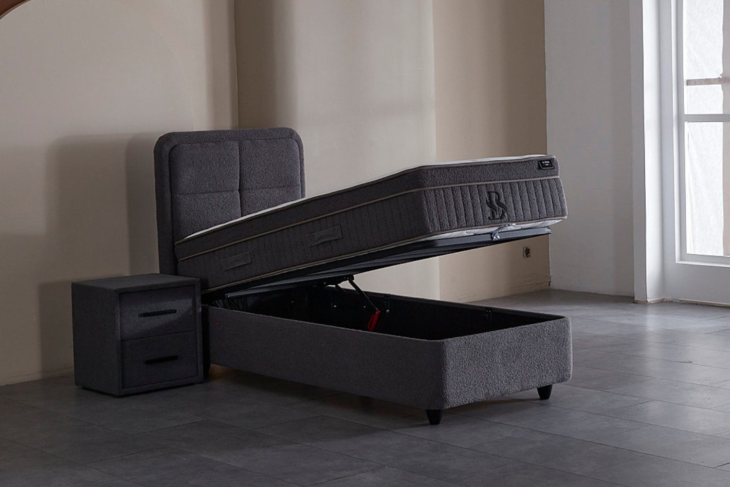 Pointhome Boxspringbett, Jungenbett, Mädchenbett, Kinderbett, Boxbett (90x200 cm, Bett mit Bettkasten, Matratze & Stauraum), Hydraulischem Stauraum