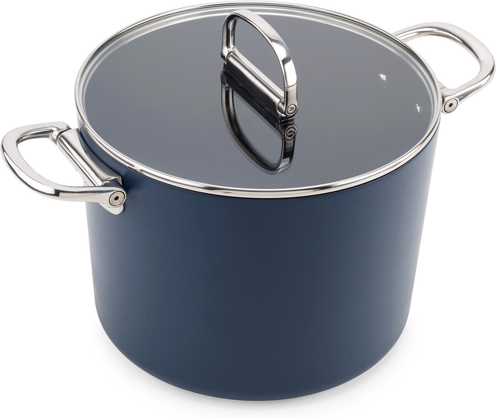 Joseph Joseph Suppentopf Space 25 cm antihaftbeschichteter Kochtopf, Keramik (2-tlg., Topf inkl. Deckel), mit klappbaren Griffen und Deckel