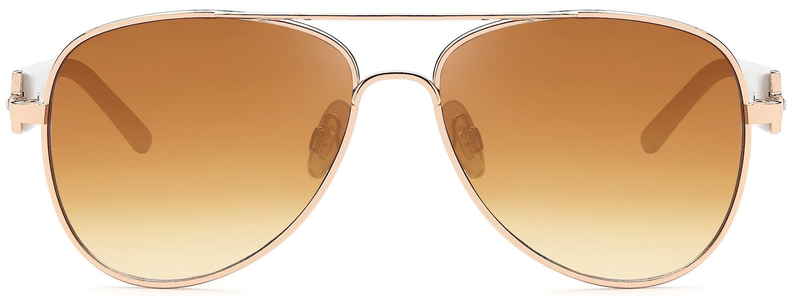 styleBREAKER Sonnenbrille (1-St) Getönt Gold-Weiß / Gestell Glas verlaufend Braun