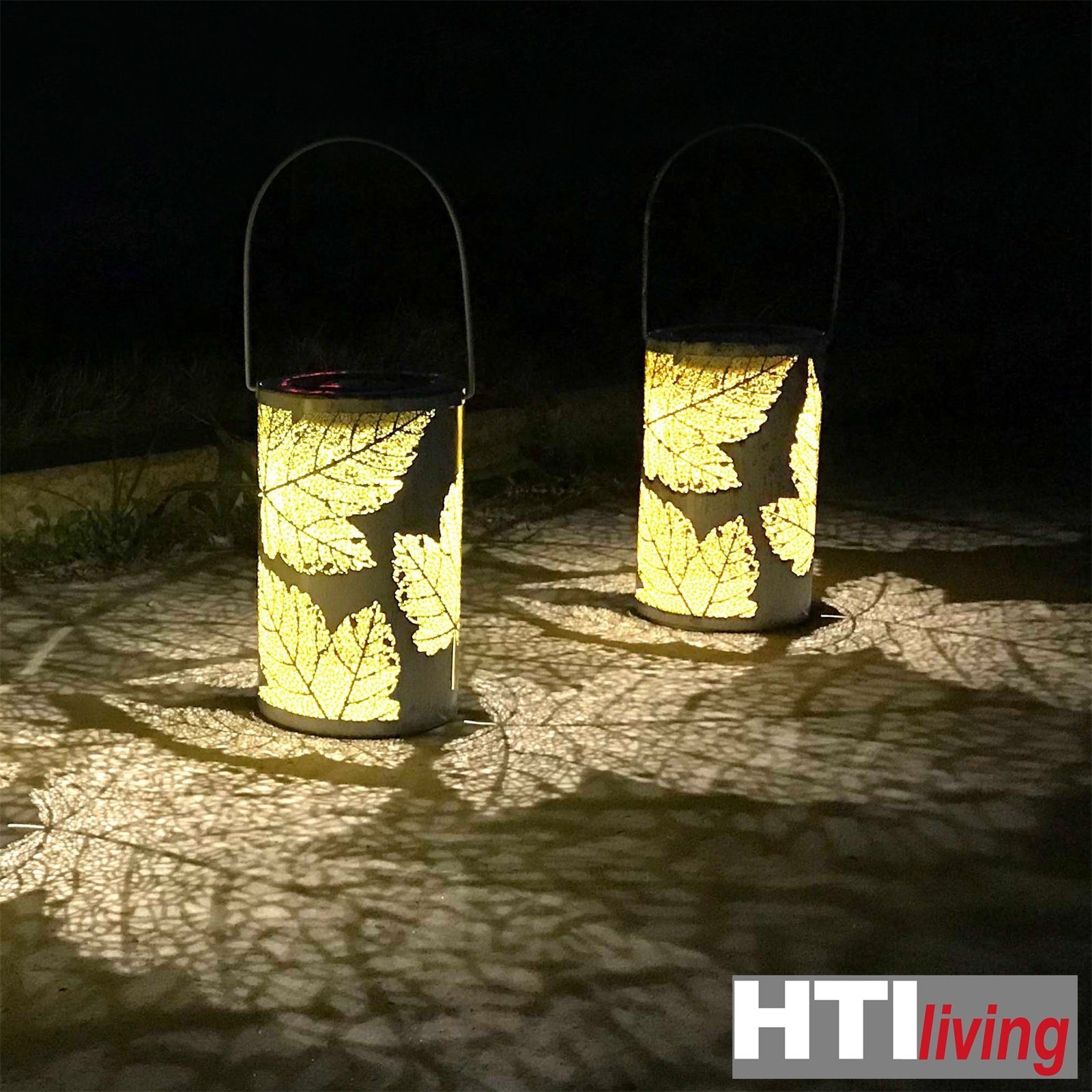2er Set Blätter, LED Solarlaterne Gartenleuchte LED, Luna, Solarleuchte HTI-Living Solarleuchte