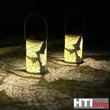 HTI-Living LED Solarleuchte Solarlaterne Blätter, 2er Set Luna, LED, Solarleuchte Gartenleuchte