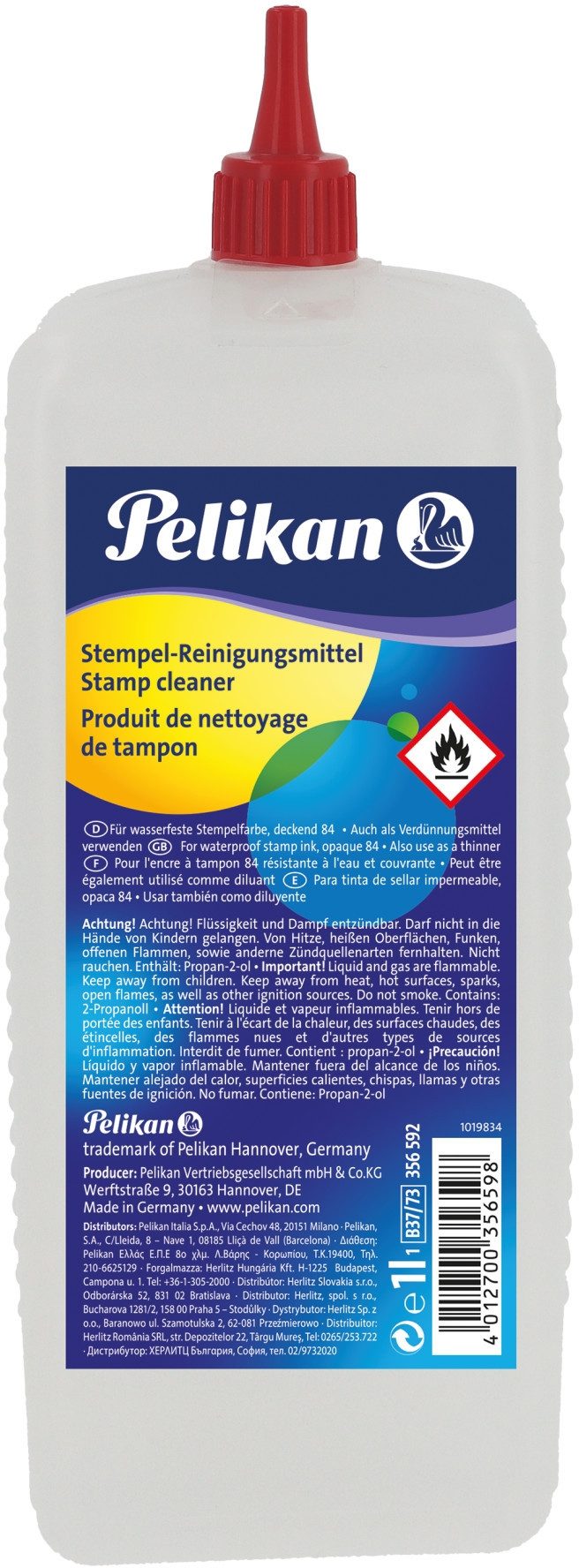 Stempel Stempelreiniger 1000ml Flasche mit Ausgießer.
