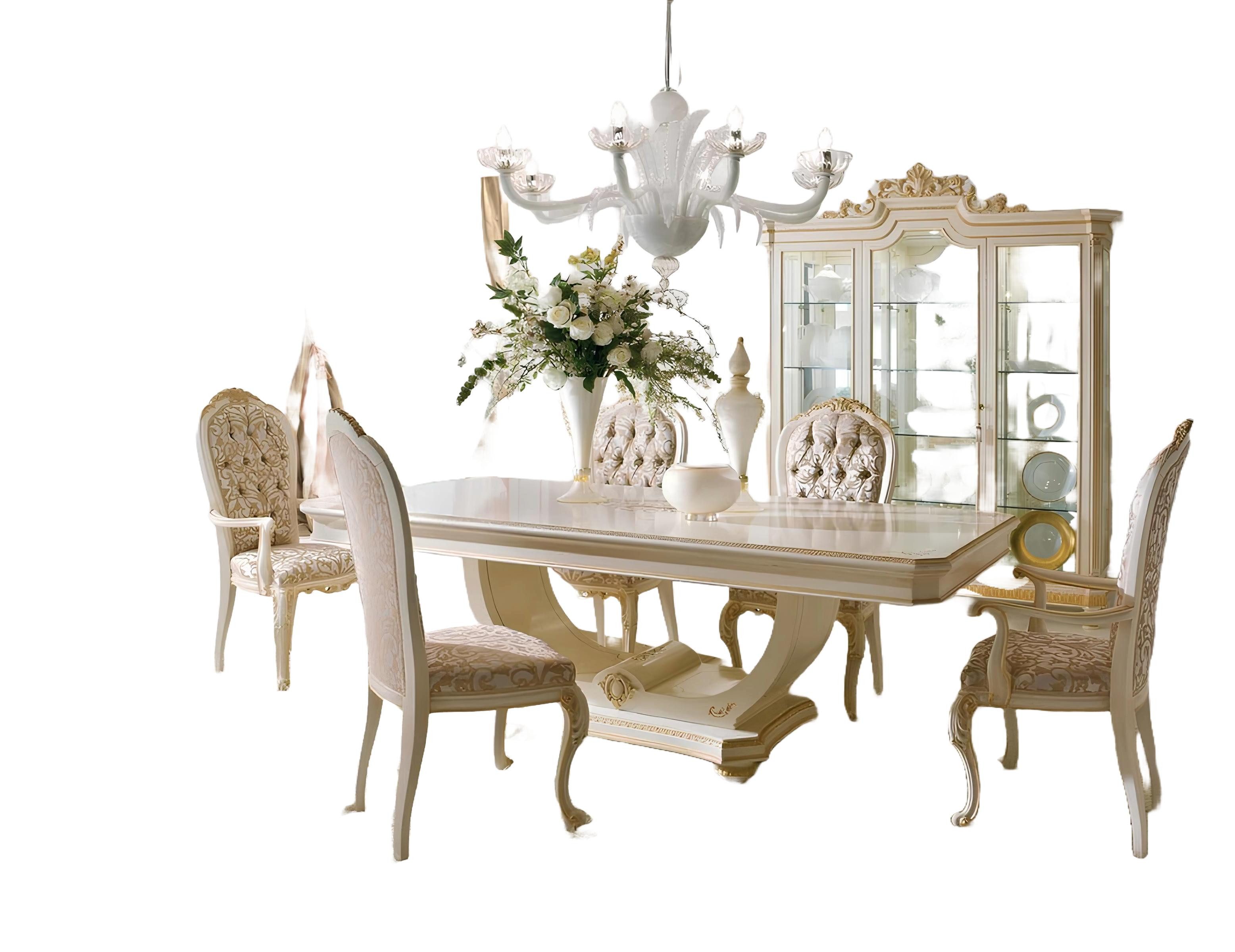 Xlmoebel Esstisch Barockstil Esstisch in Beige mit edler Holzoptik (Esstisch), Hergestellt in Europa