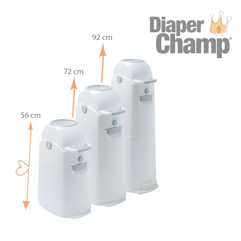 Diaper Champ Windeleimer Geruchsdichter Windeleimer Diaper Champ large -  normale Müllbeutel, ohne Nachfüllkassetten, geruchsdicht, in 3 Größen  erhältlich