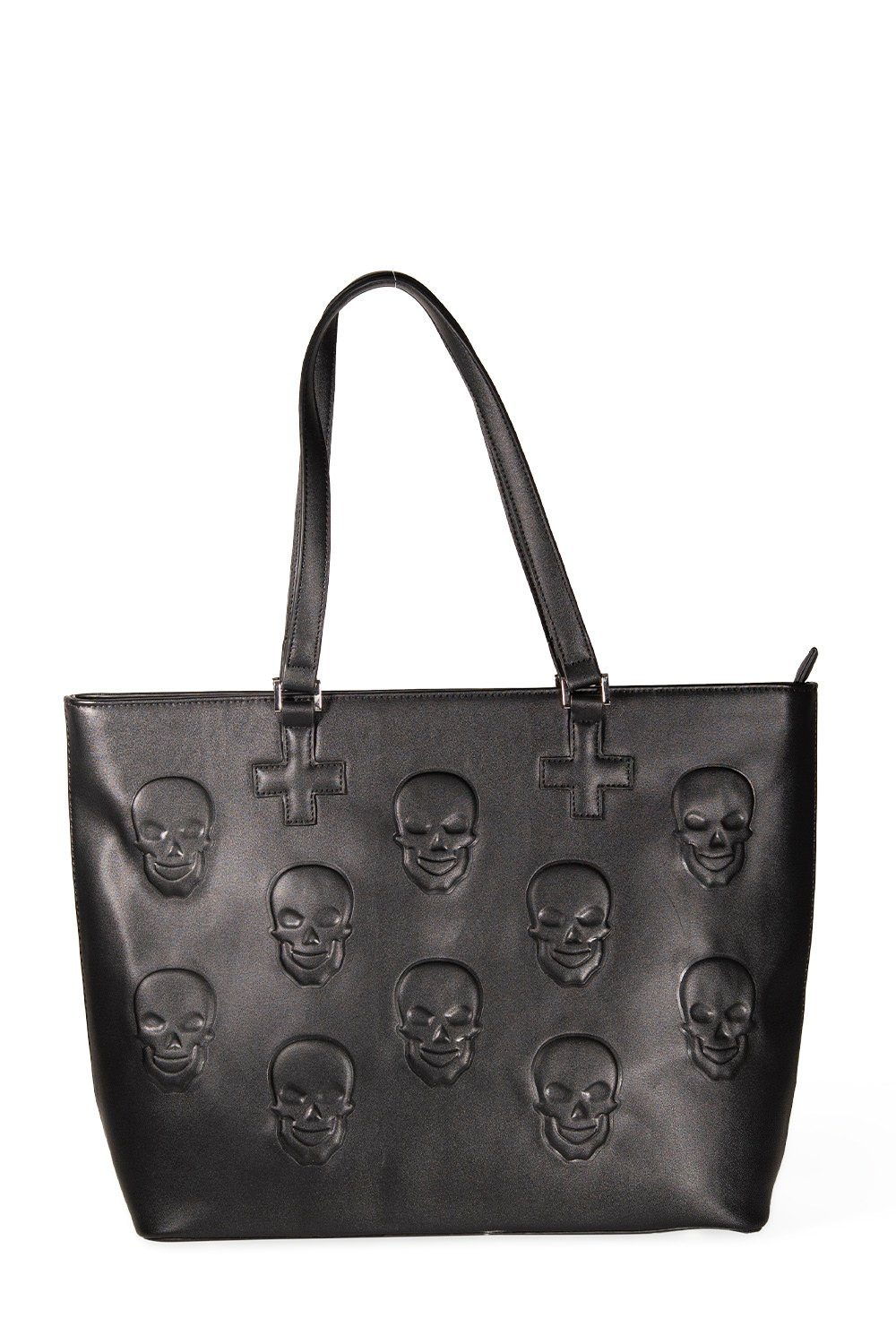 Banned Schultertasche Menth Tote Bag, Geprägtes Skull Muster Shopper