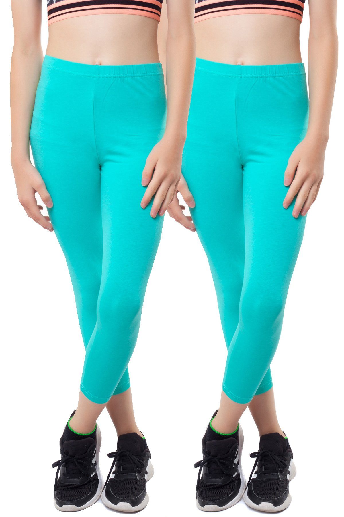 Bongual 3/4-Leggings Kinder Gamaschen (2er-Pack) Unifarben