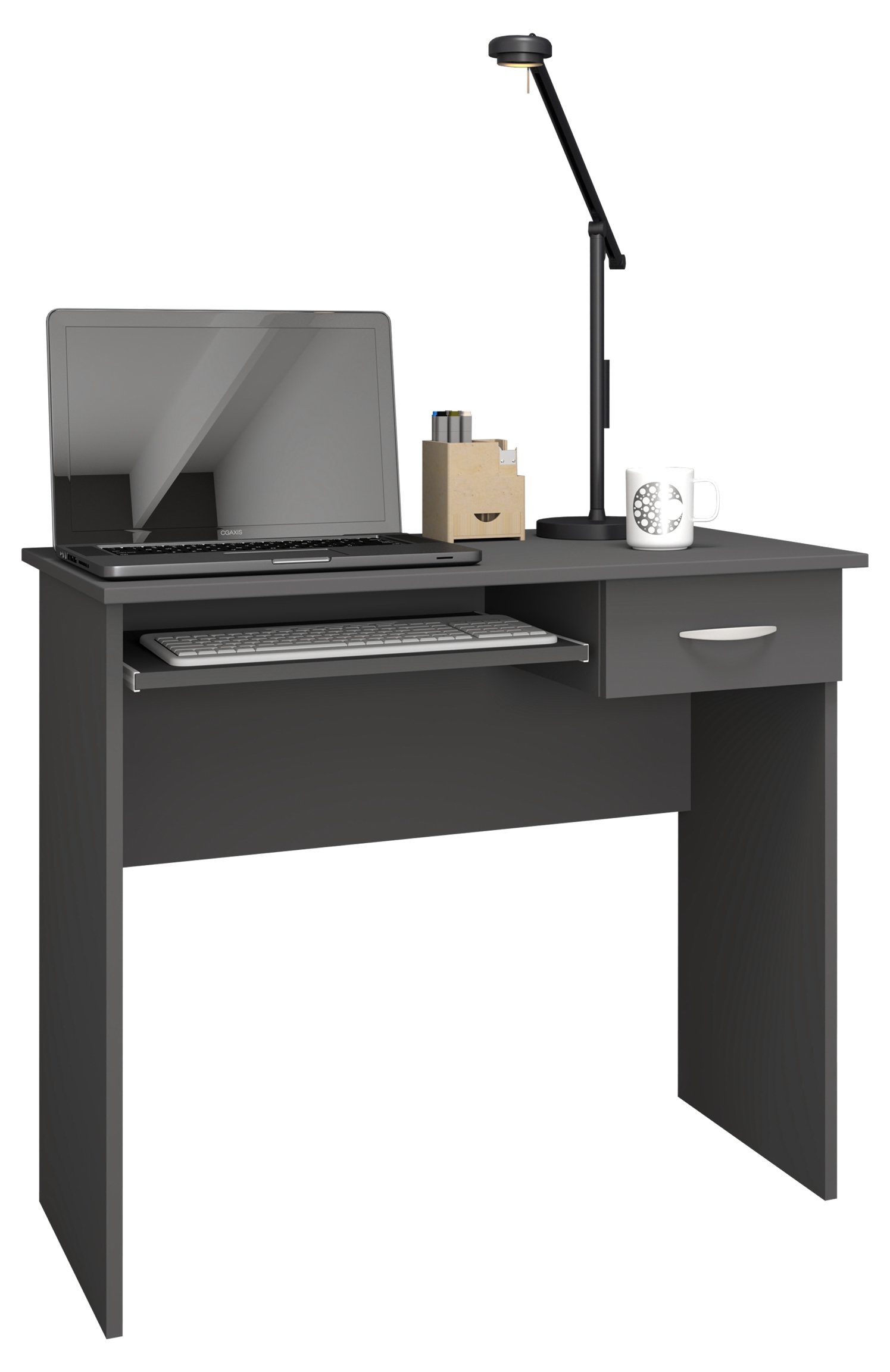 VCM Schreibtisch Arusa Computertisch B. 85 x T. 50 x H. 75 cm, Mit ausziehbarer Tastaturablage, für Büro und Homeoffice