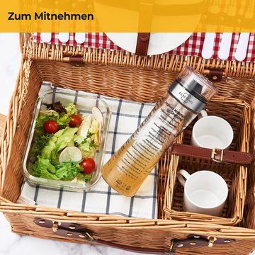 SILBERTHAL Dressing Shaker 500ml, Glas, Salatsaucen Behälter mit integrierter Skala, perfekt zum Mitnehmen