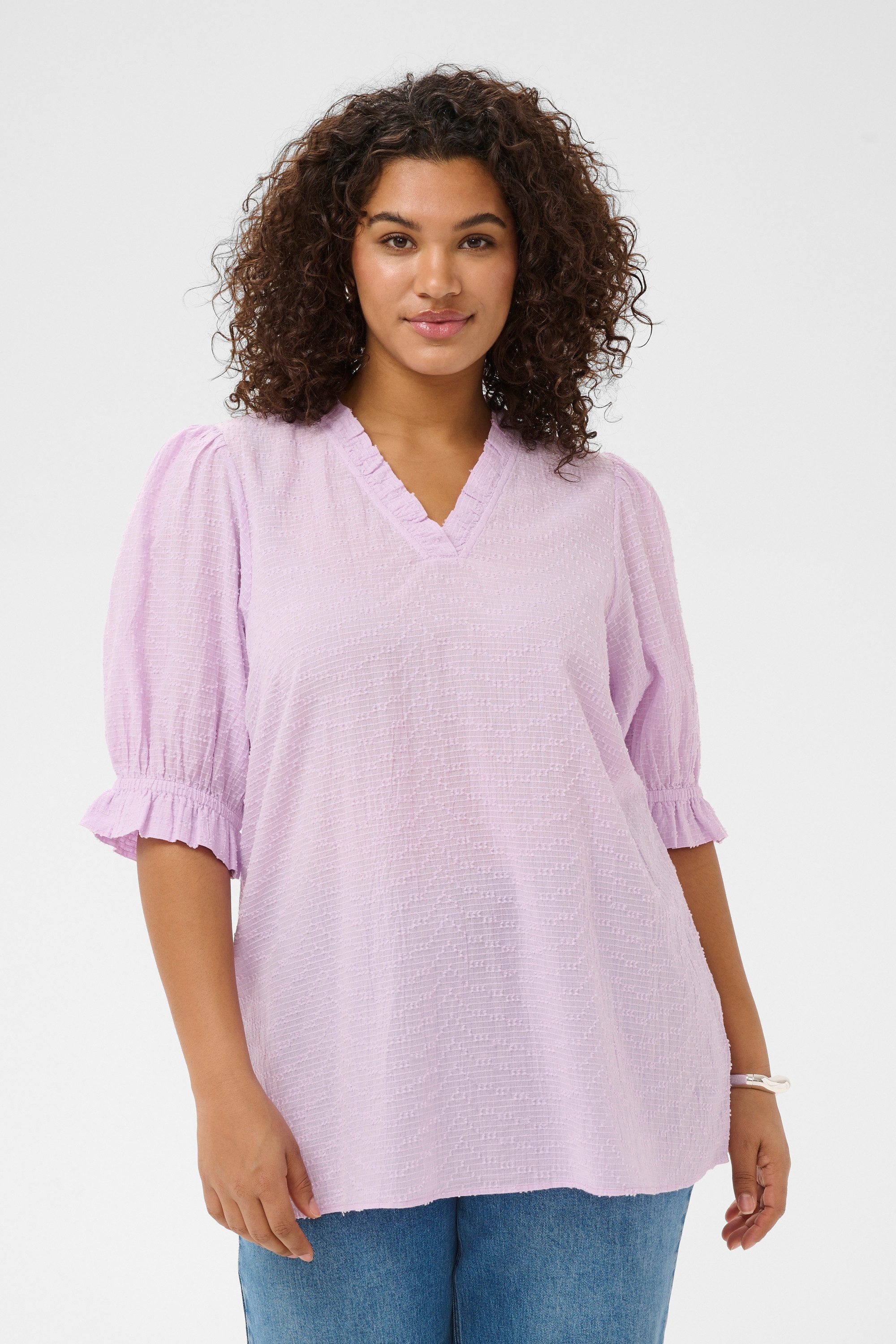 KAFFE Curve Kurzarmbluse Kurzarm-Bluse KCpenelopia Große Größen günstig online kaufen