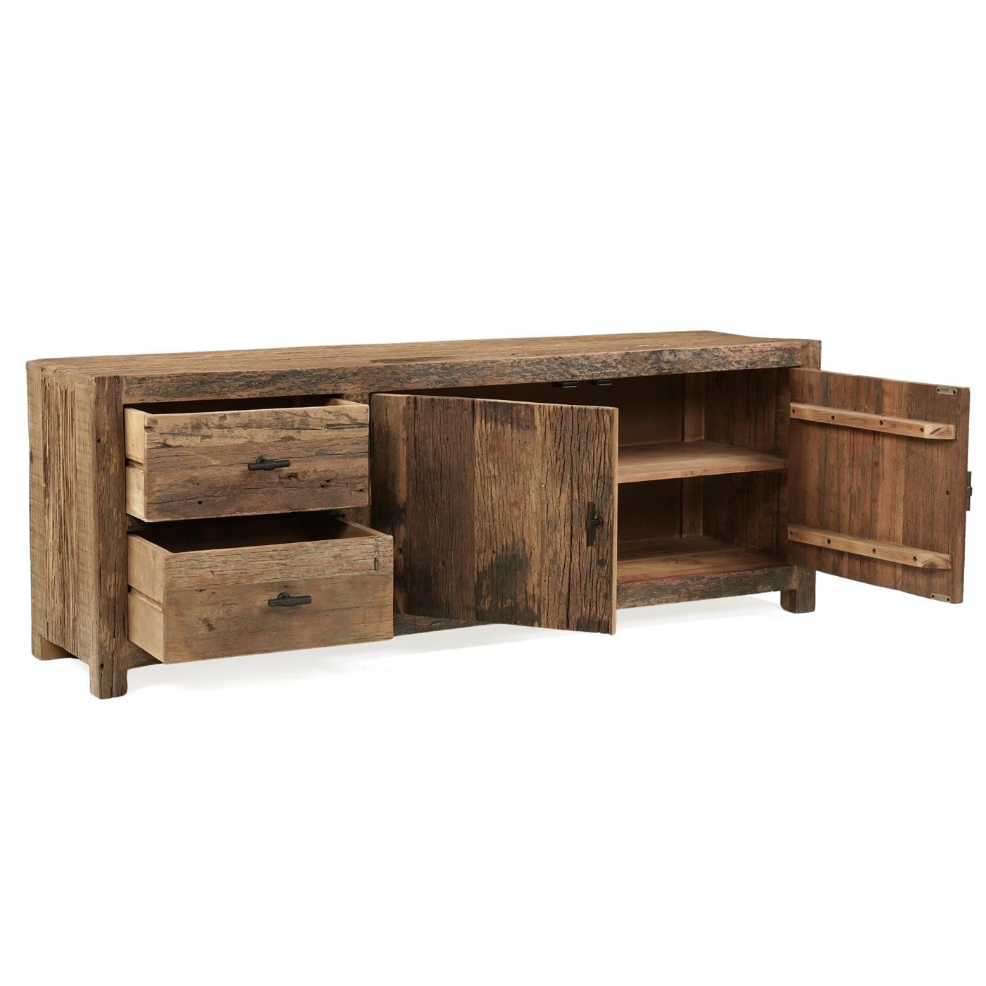baario TV-Board TV-Board DRVO Altholz 150cm, Lowboard massiv recycelt Treibholz Landhaus