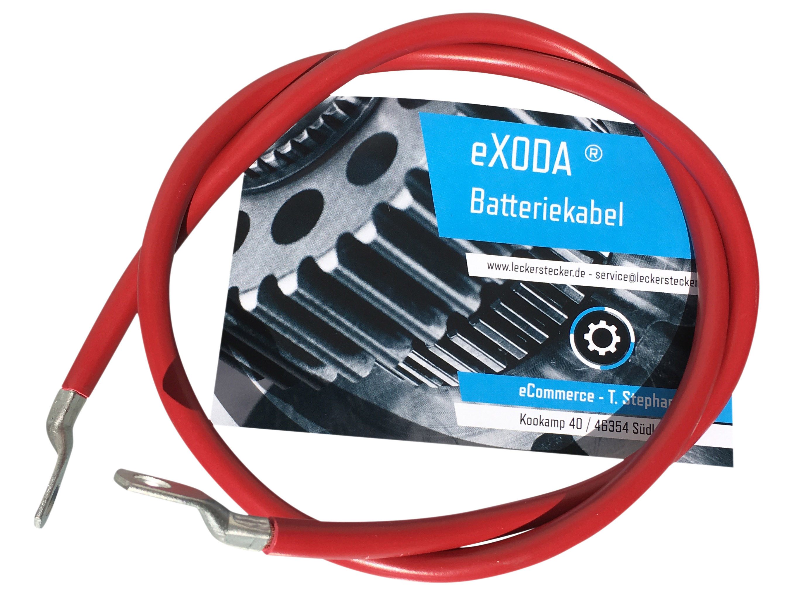 eXODA 25 mm2 M10 M10 Batteriekabel, Rot, (150 cm), 99% Kupfer