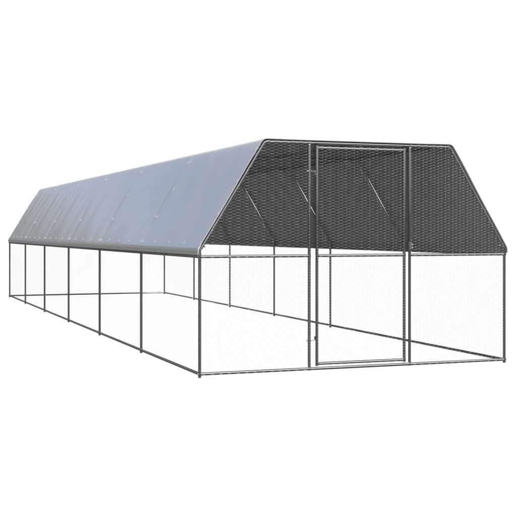 vidaXL Hühnerstall, Outdoor-Hühnerkäfig 3x12x2 m Verzinkter Stahl